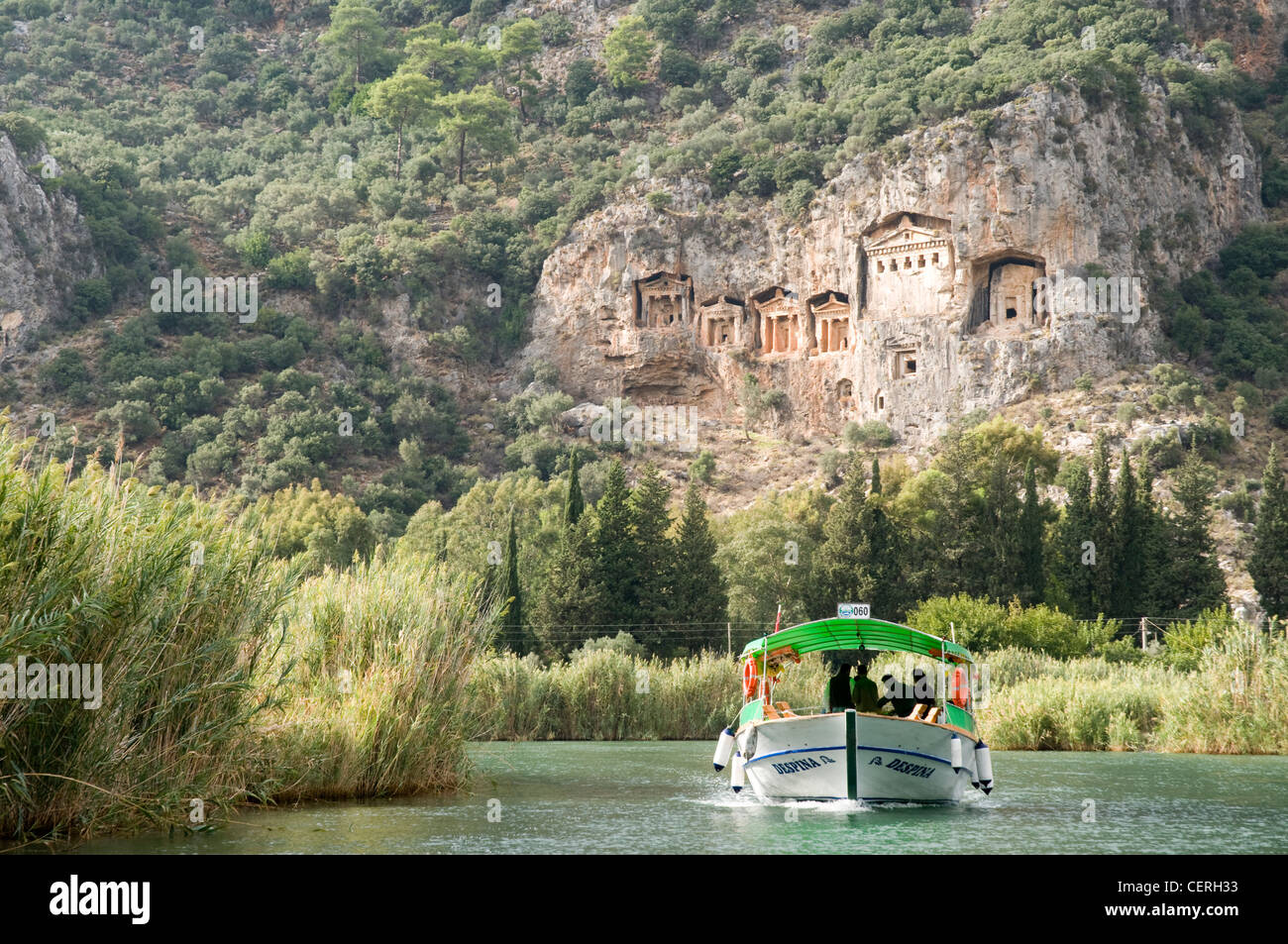 Des tombes lyciennes, Kaunos, Dalyan, Turquie Banque D'Images