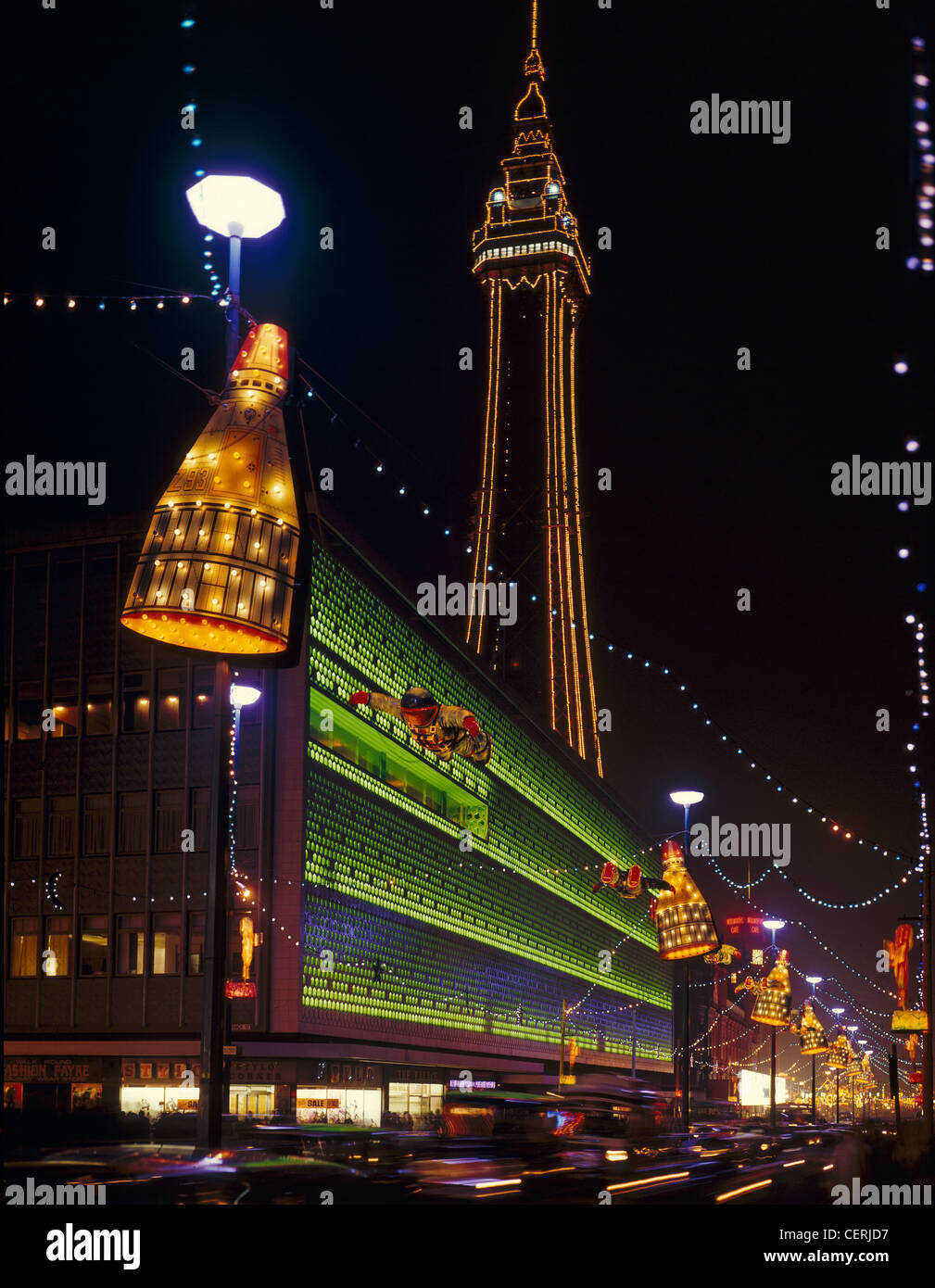 Vue de Blackpool illuminations. Banque D'Images