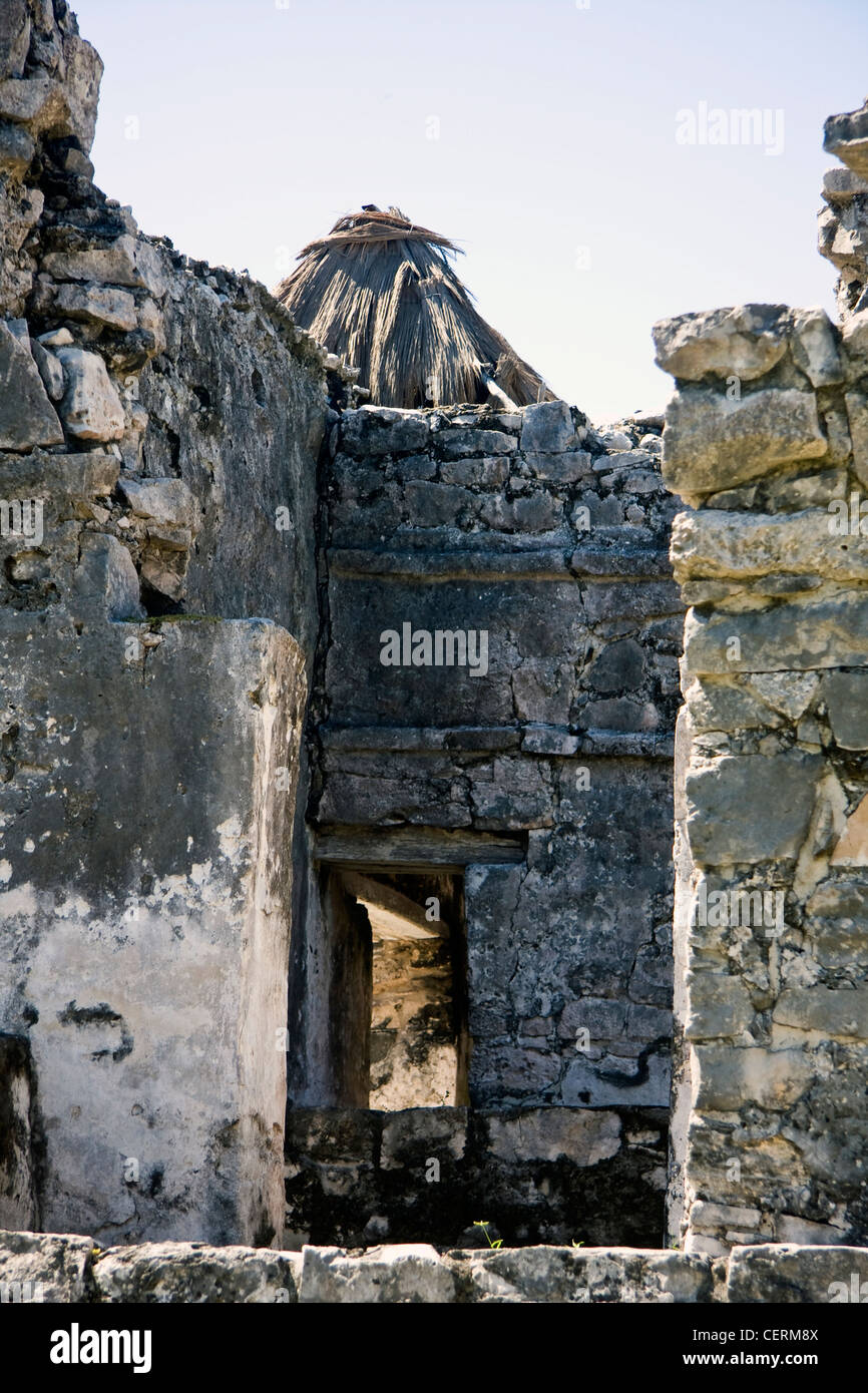 Vestiges de pierre in Tulum Mexico Banque D'Images
