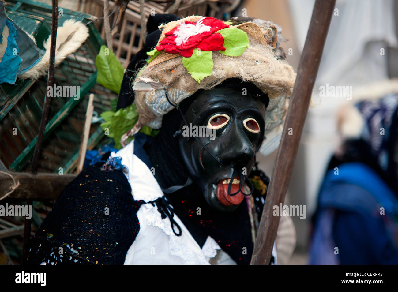 Masque de carnaval typique de Schignano, lac de Côme, Lombardie, Italie Banque D'Images