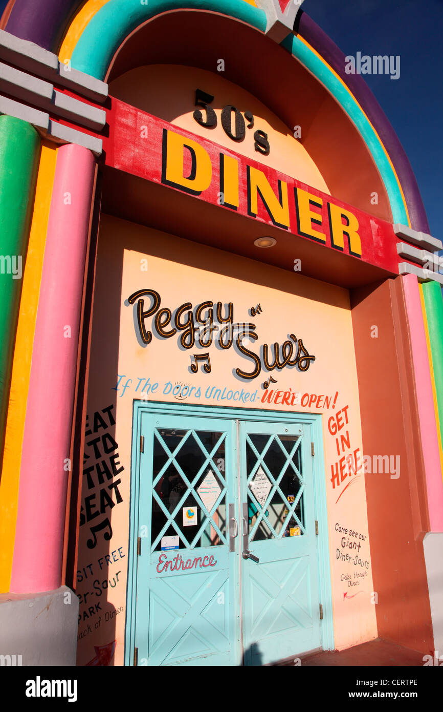 PEGGY SUE'S 50'S AMERICAN DINER SUR LA ROUTE 66,USA Banque D'Images