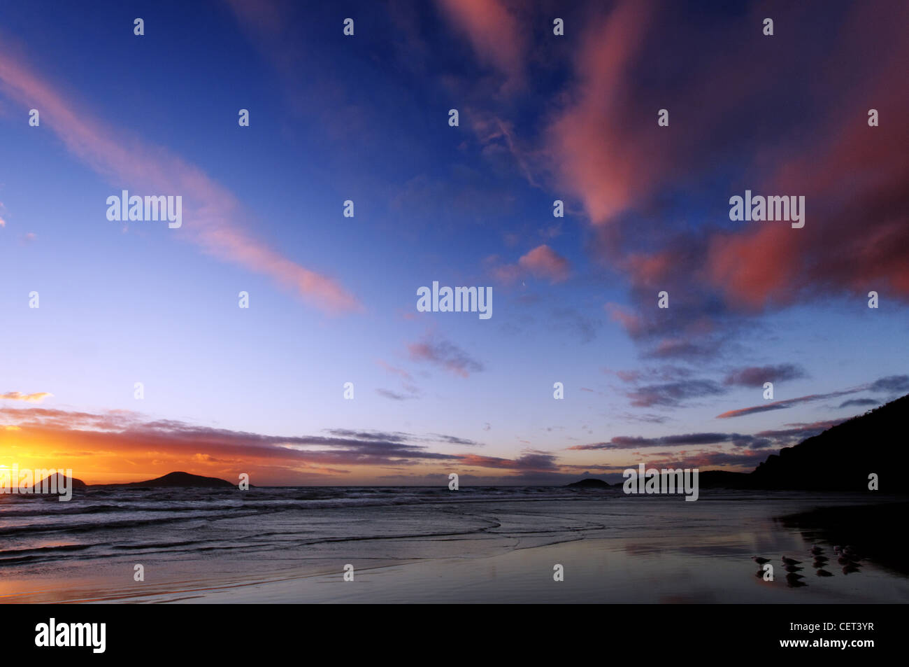 Un coucher de soleil spectaculaire de Wilsons Promontory, Australie Banque D'Images