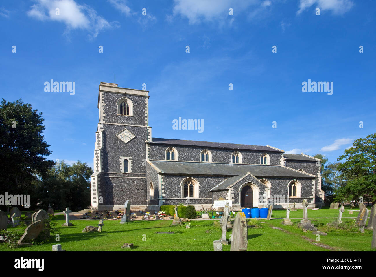 L'église de St Matthieu à Sutton Bridge, la seule église flintstone dans le Lincolnshire. Banque D'Images