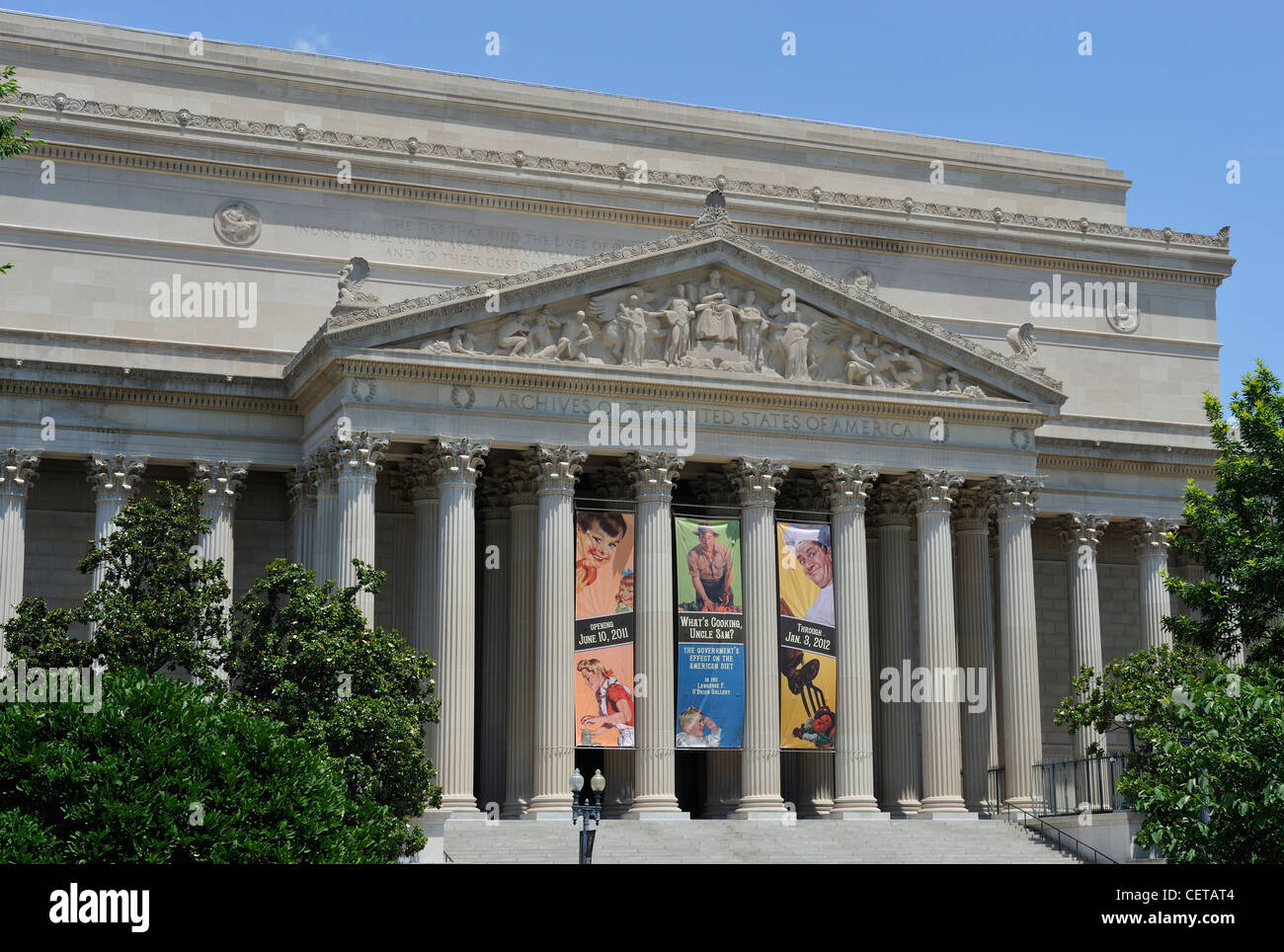 United States National Archives Washington DC USA accueil de nombreux documents historiques et des documents de l'histoire des États-Unis Banque D'Images