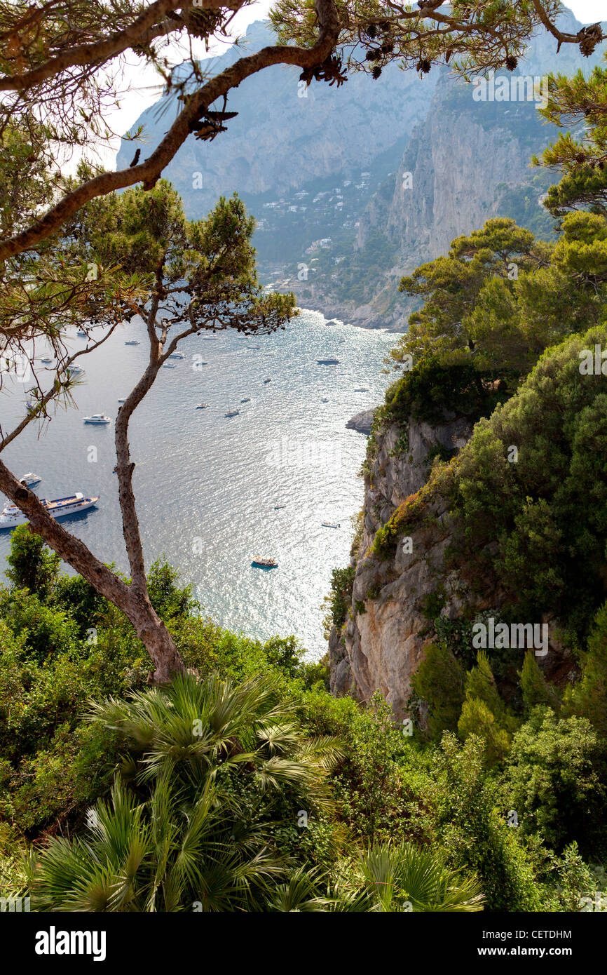Vue sur la mer l'île de Capri Italie Banque D'Images
