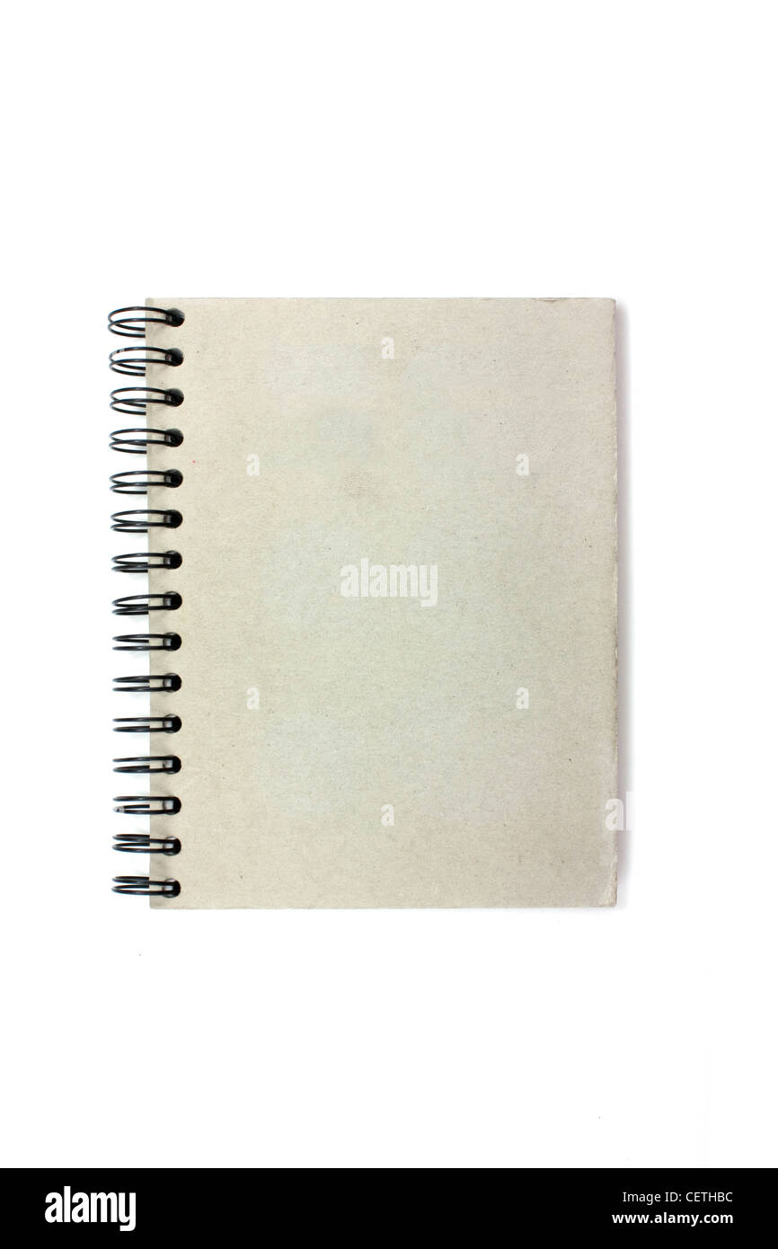Comité gris sketchbook avec reliure à anneaux noir sur blanc Banque D'Images