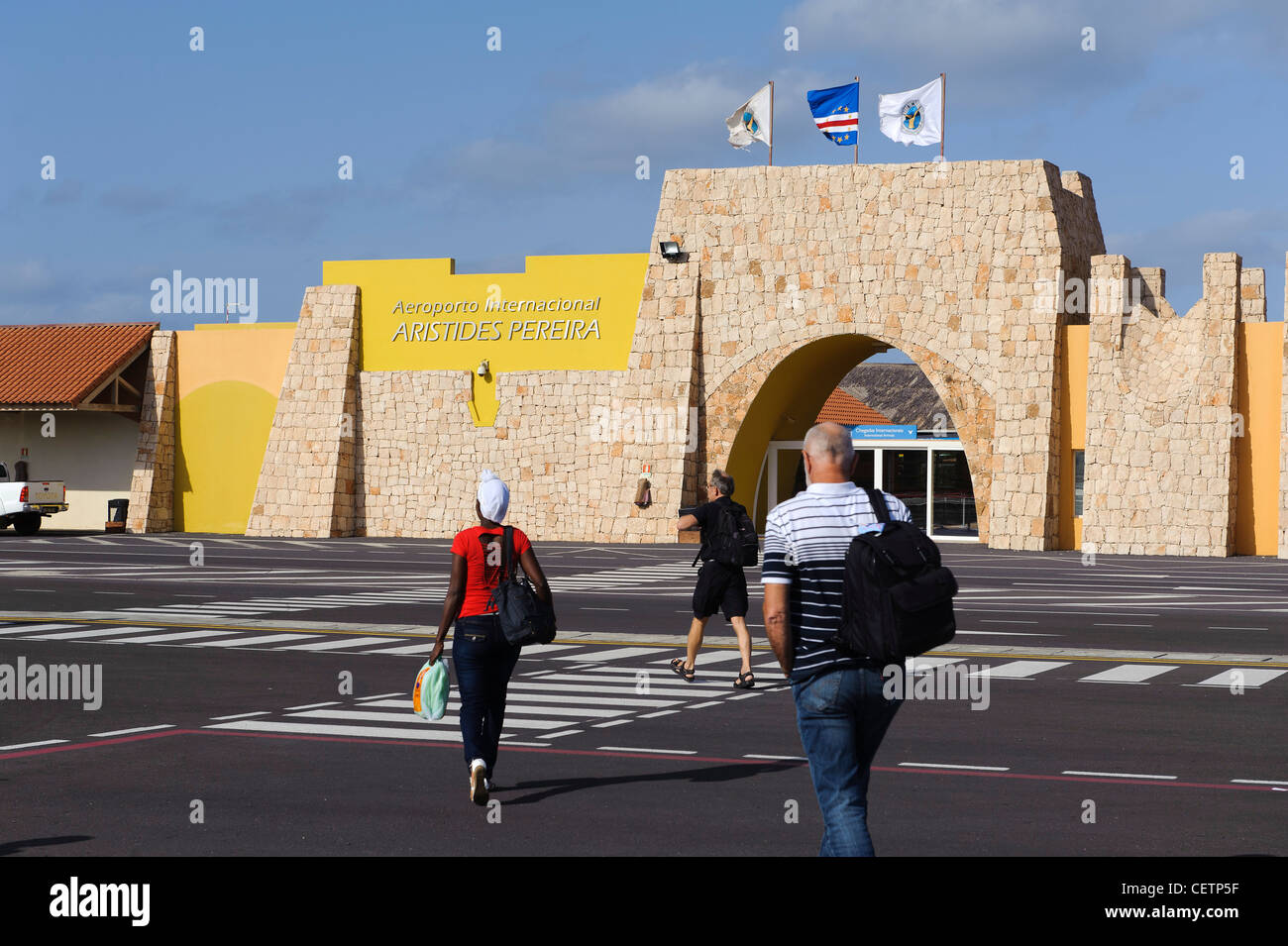 Dans l'aéroport de Rabil, Boa Vista, Cap Vert, Afrique, Fligplatz à Rabil, Boa Vista, Kapverden, Afrika Banque D'Images