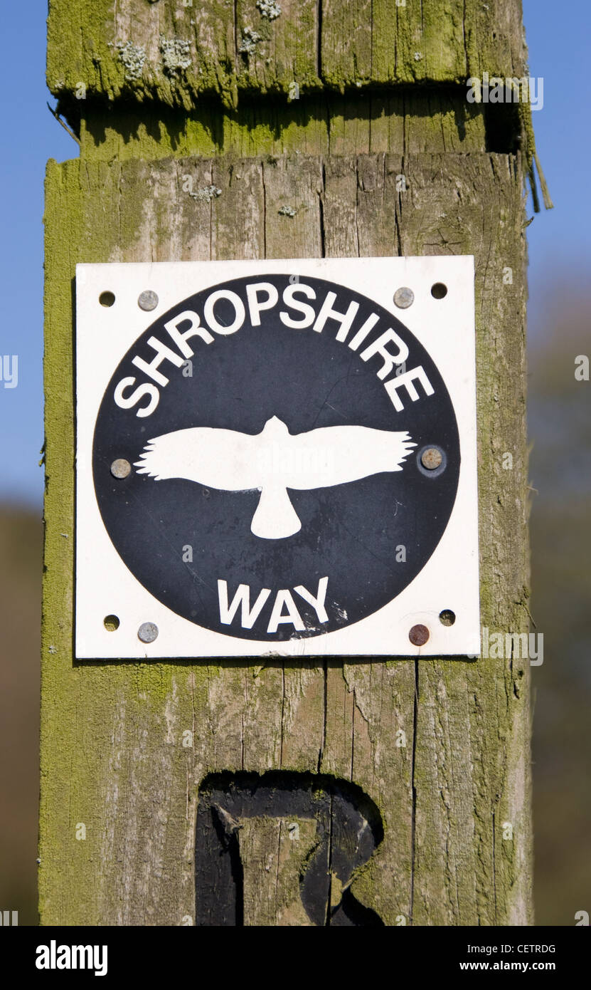 Le Shropshire façon Presthope buzzard waymark espère que Dale Shropshire England UK Banque D'Images
