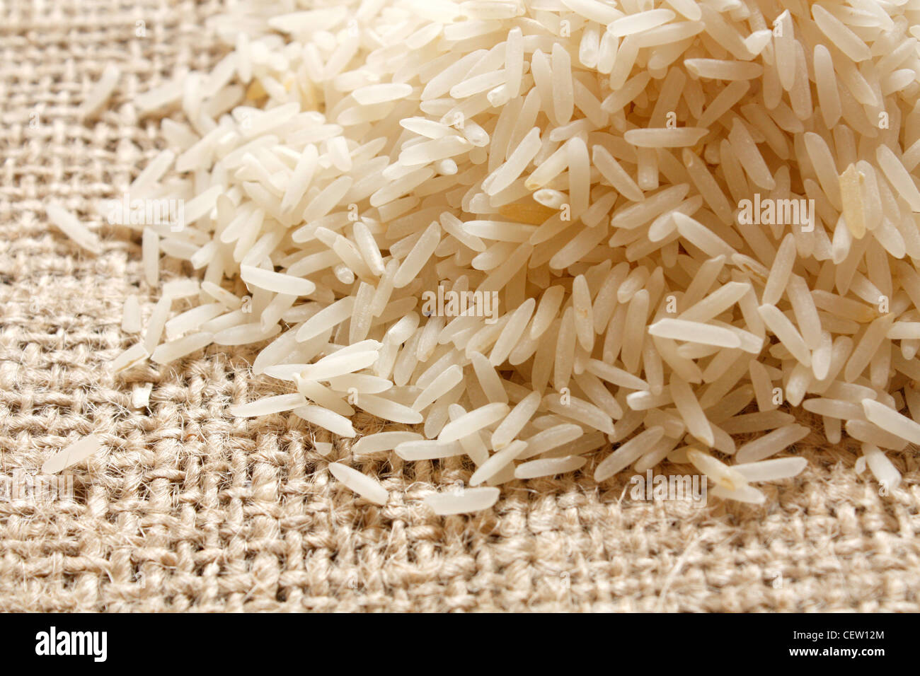 Dans un tas de riz Basmati Banque D'Images