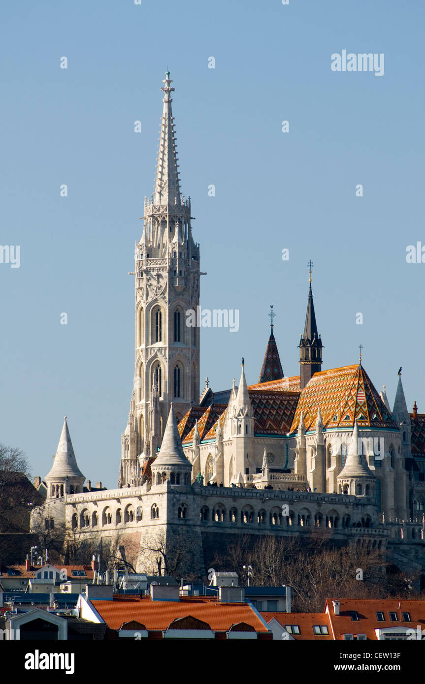 L'église Mathias (Mátyás) Église ou église Notre Dame à Budapest Castle Banque D'Images