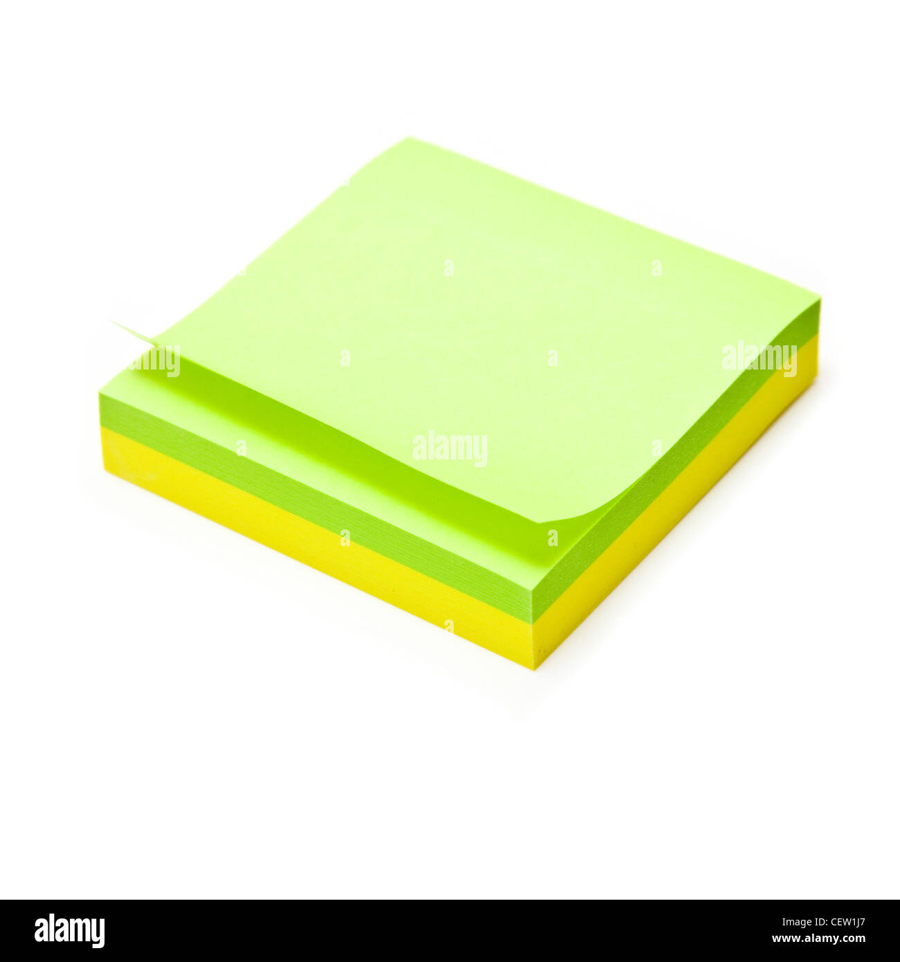Sticky note pad isolated on a white background studio. Banque D'Images