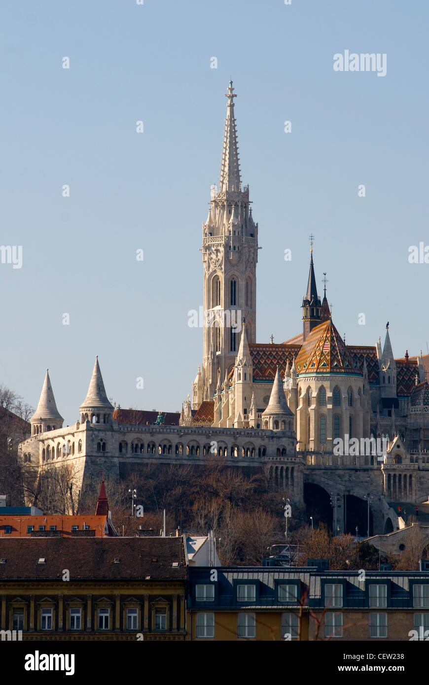 L'église Mathias (Mátyás) Église ou église Notre Dame à Budapest Castle Banque D'Images