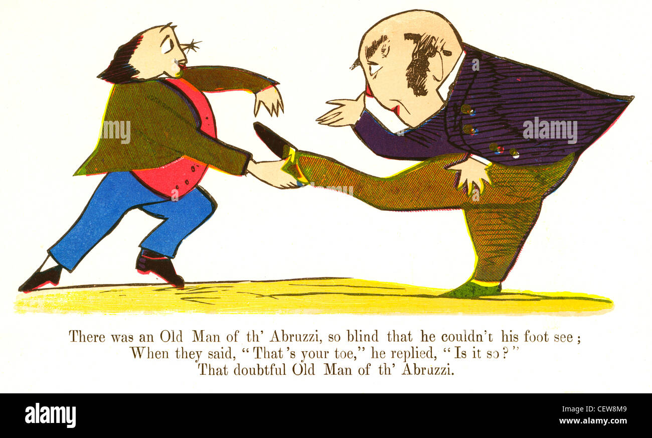 Il y avait un vieil homme de th'Abruzzi - Limerick Edward Lear Banque D'Images