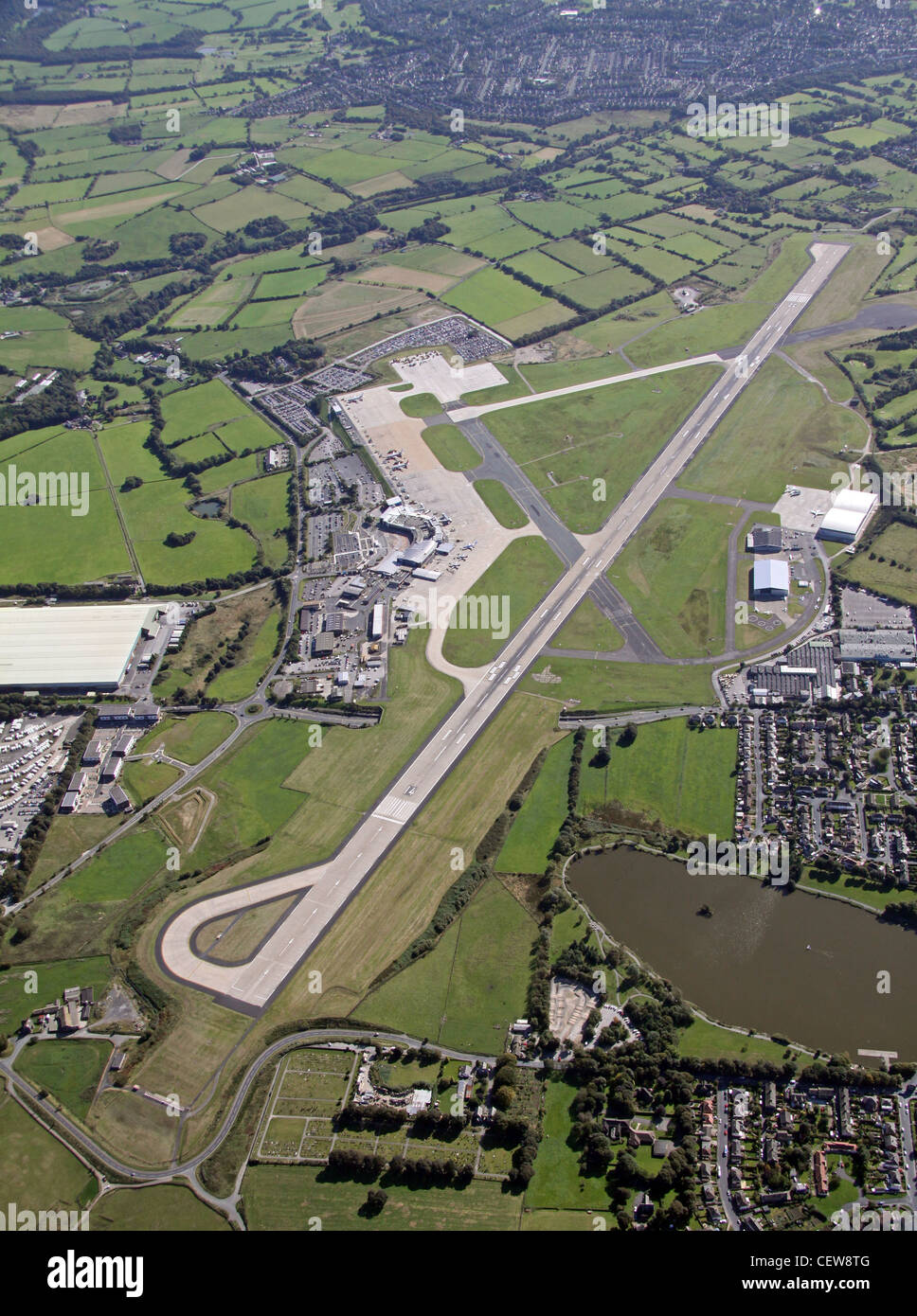 L'image aérienne de l'aéroport de Leeds Bradford Banque D'Images