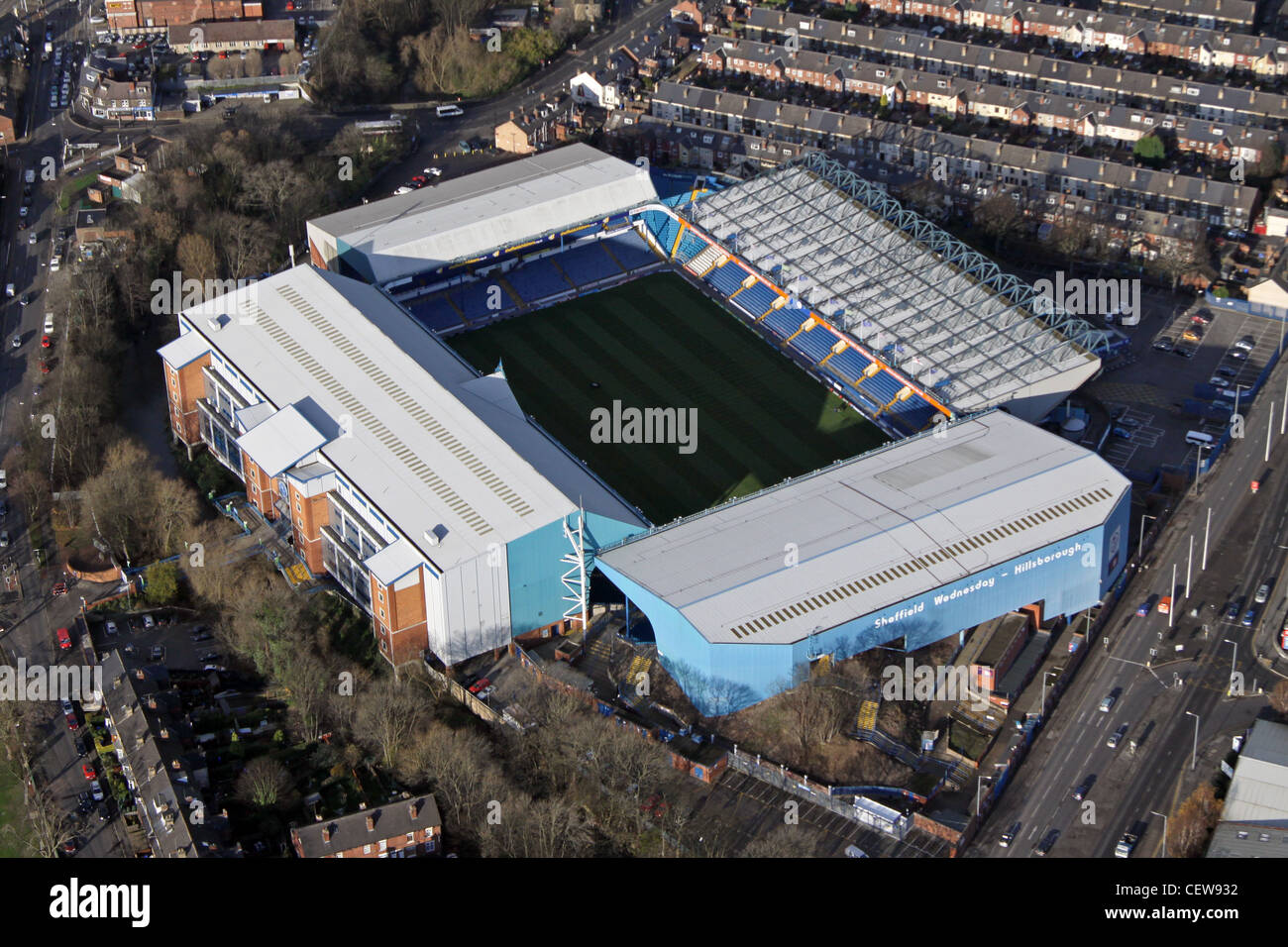 Image aérienne du stade de Hillsborough Sheffield Wednesday Banque D'Images