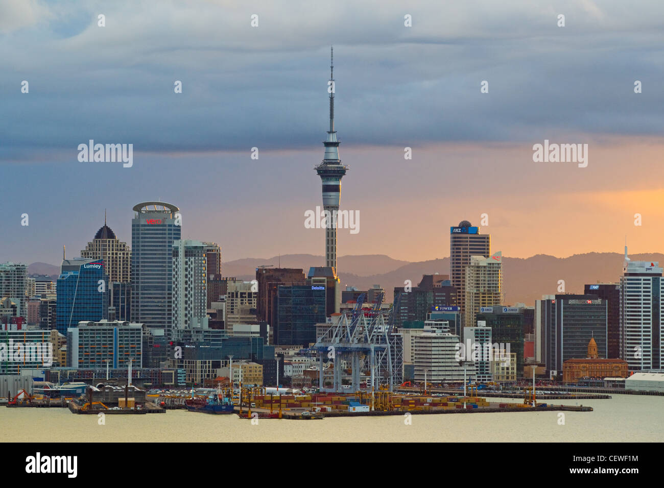 Auckand City Skyline sur le port et le CBD de Mount Victoria, Auckland, Nouvelle-Zélande Banque D'Images