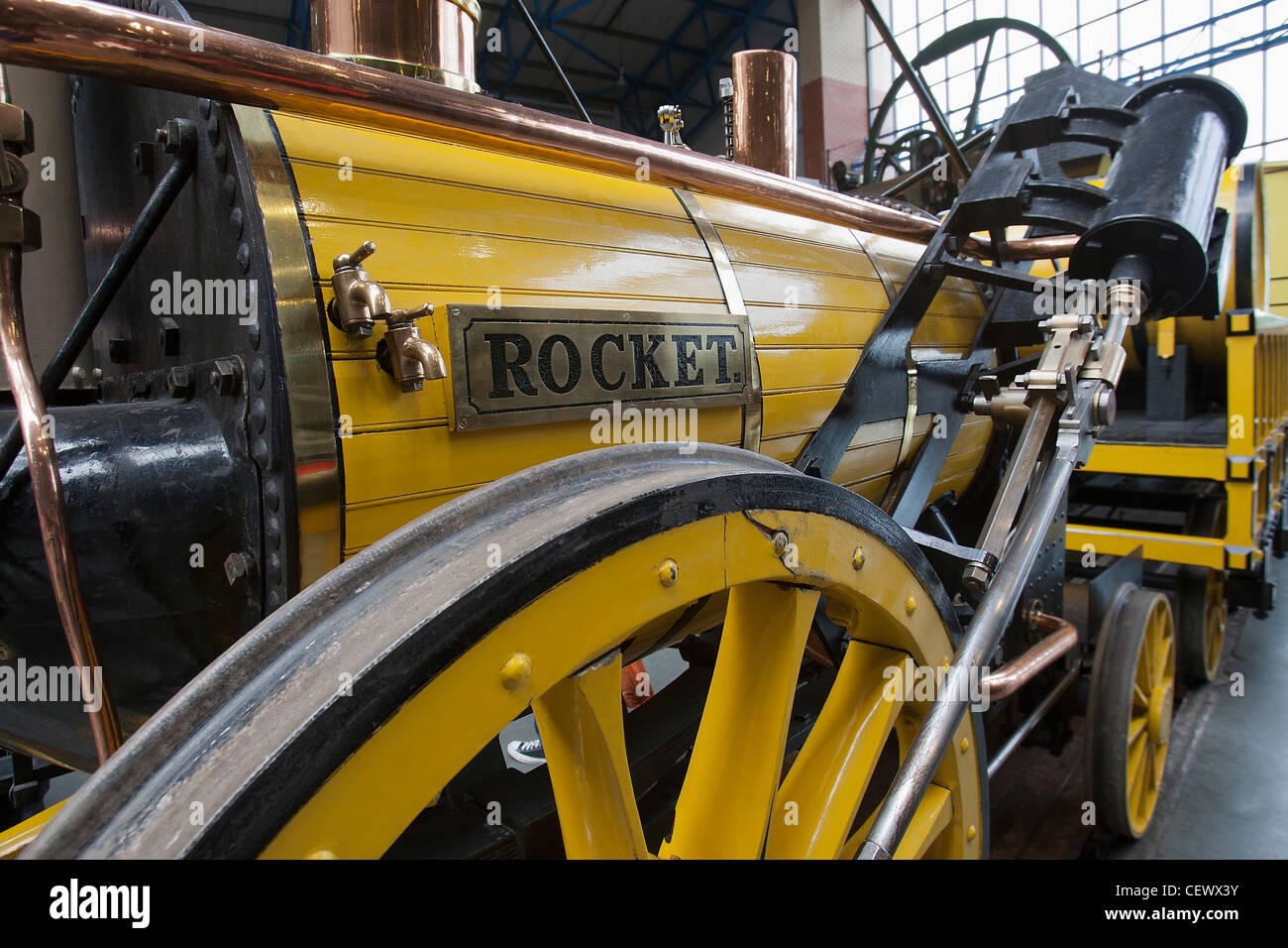 Replica George Stephenson's Rocket au National Railway Museum, York, UK Banque D'Images