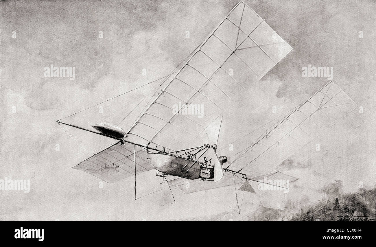 L'Aérodrome de Langley flying machine en vol dans le 19ème siècle. Du Strand Magazine publié en 1897. Banque D'Images