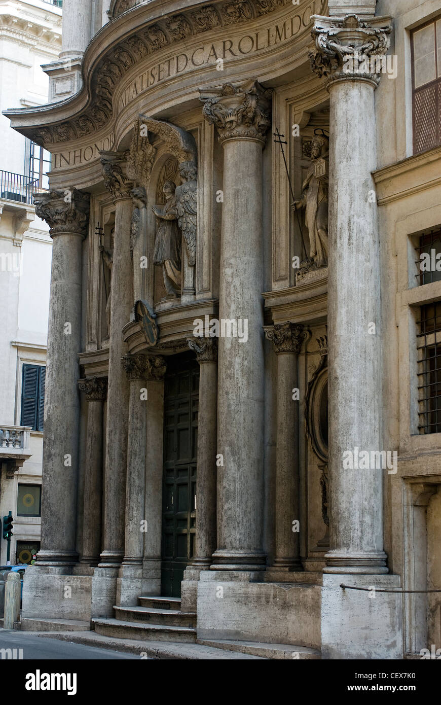 San Carlo alle Quattro Fontane, vaut mieux savoir que l'église San Carlino, Détail de façade, Rome, Latium, Italie Banque D'Images
