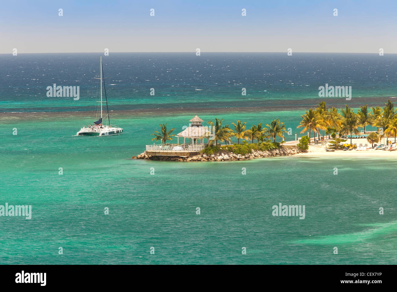 Belle île tropicale d'Ocho Rios, Jamaïque Banque D'Images