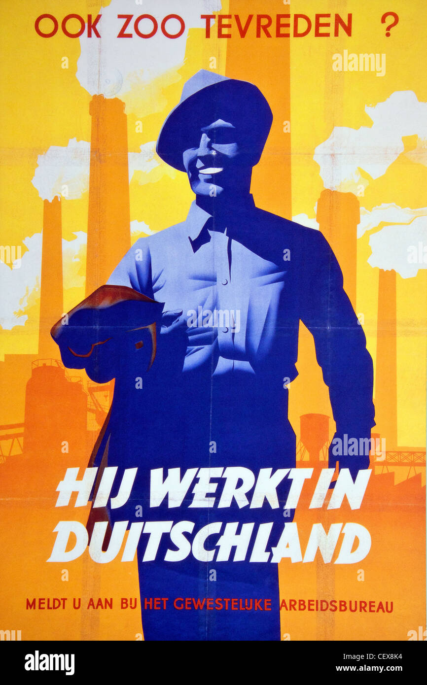Une affiche de propagande de guerre allemande. Banque D'Images