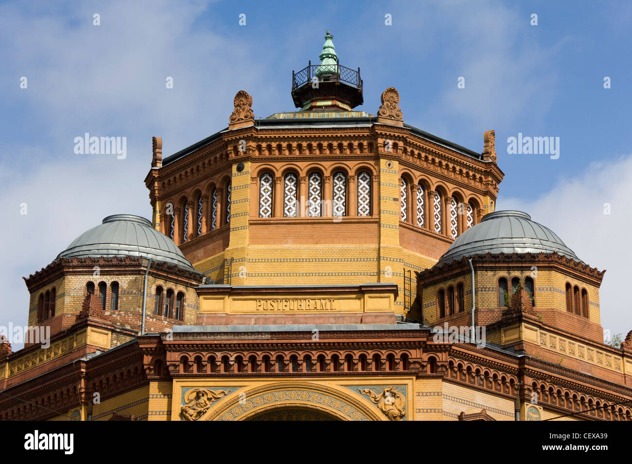 Détail de Postfuhramt, ancien bureau de poste, dans la région de Oranienburgerstrasse dans le quartier berlinois de Mitte, Allemagne Banque D'Images