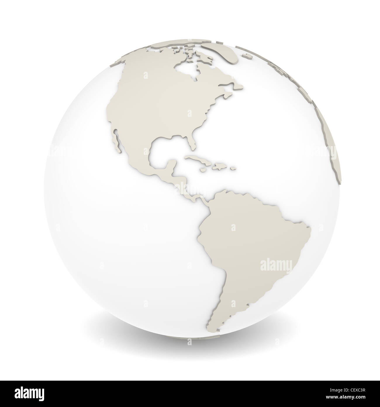 La terre sur fond blanc. Design clairsemée. Banque D'Images