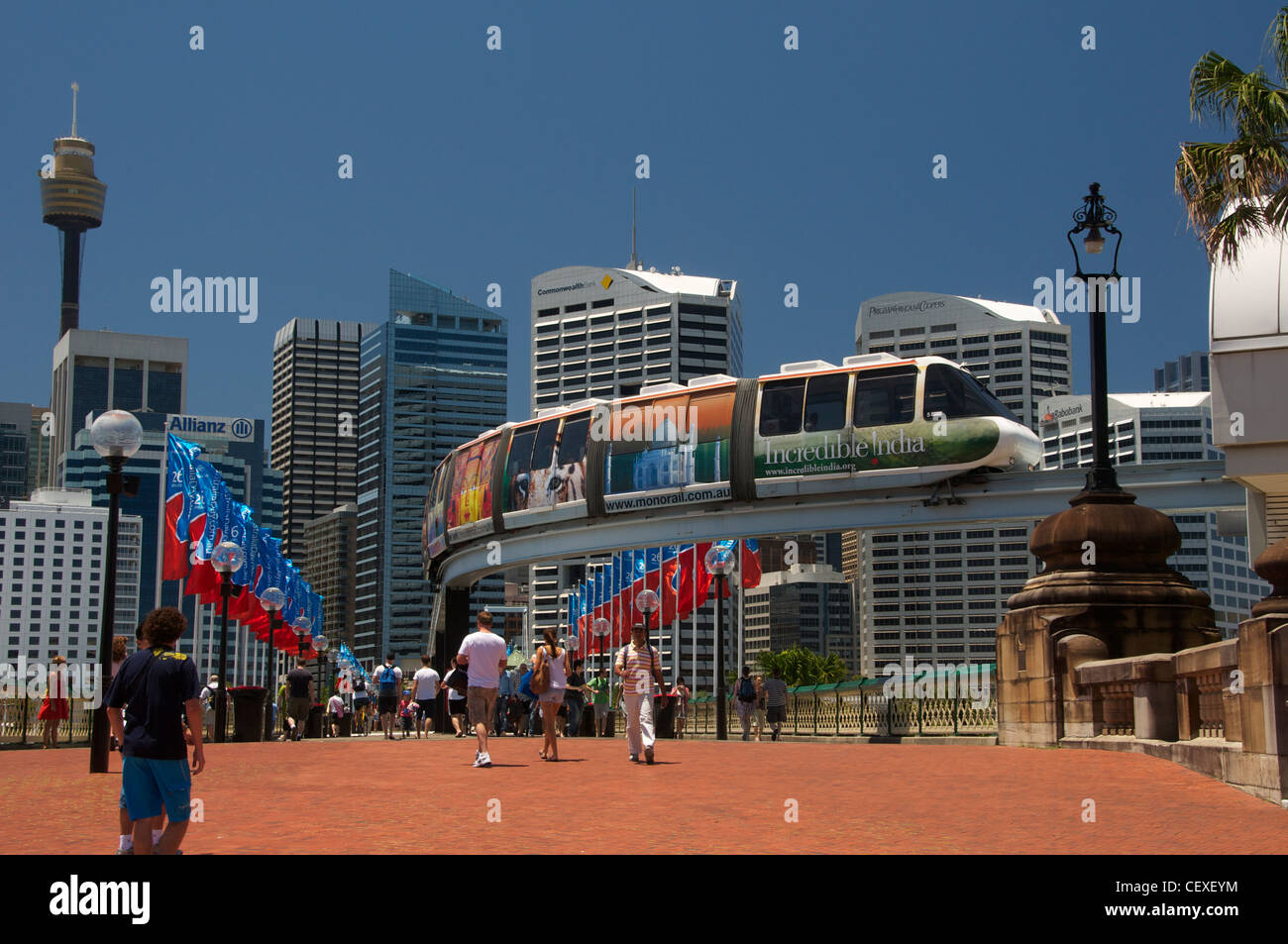 Pyrmont Bridge Darling Harbour Sydney Australie Banque D'Images