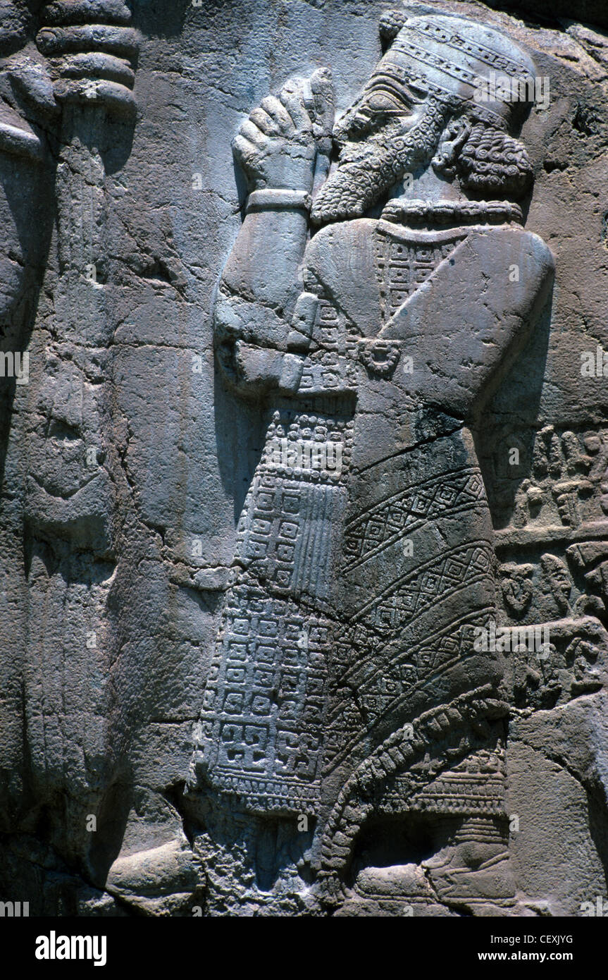 Bas-Relief Sculpture de Rock ou Roi Warpalawas, roi de Tuhana, c8e, BC Ivriz, Turquie Banque D'Images