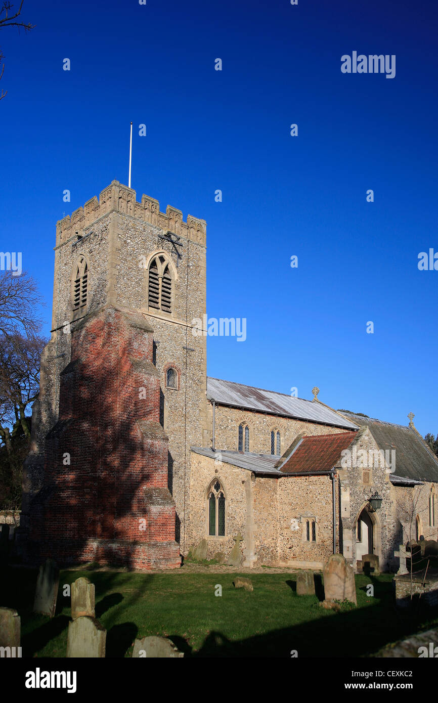 L'église paroissiale de St Mary's dans le village de Burnham Market, North Norfolk Coast ; Angleterre ; UK Banque D'Images