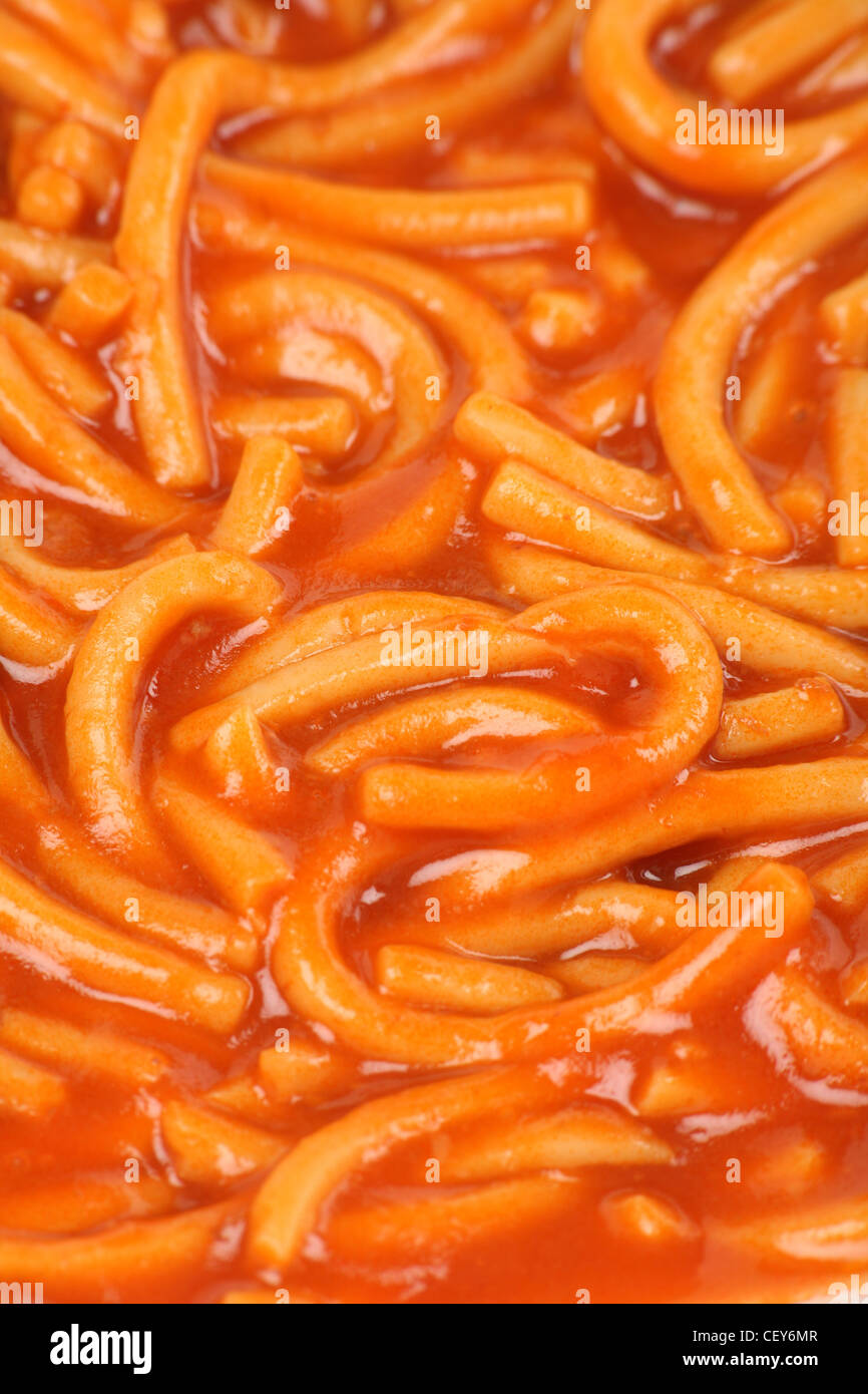 Spaghetti à la sauce tomate close up shot Banque D'Images