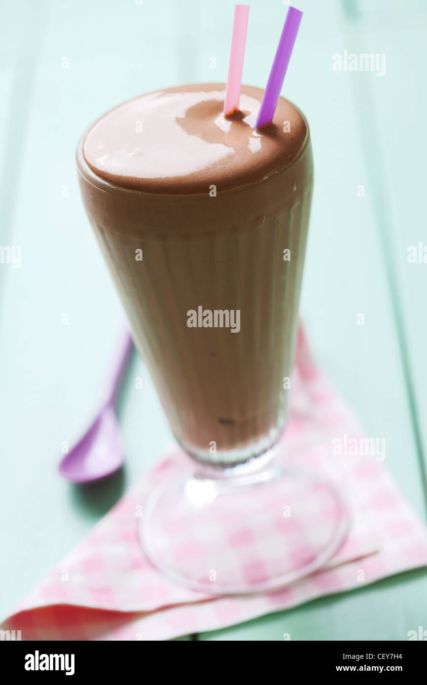 Lait frappé au chocolat Banque D'Images