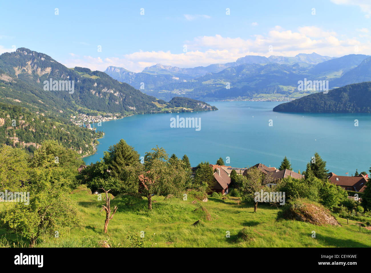 Paysage alpin suisse (Vierwaldstättersee) Banque D'Images