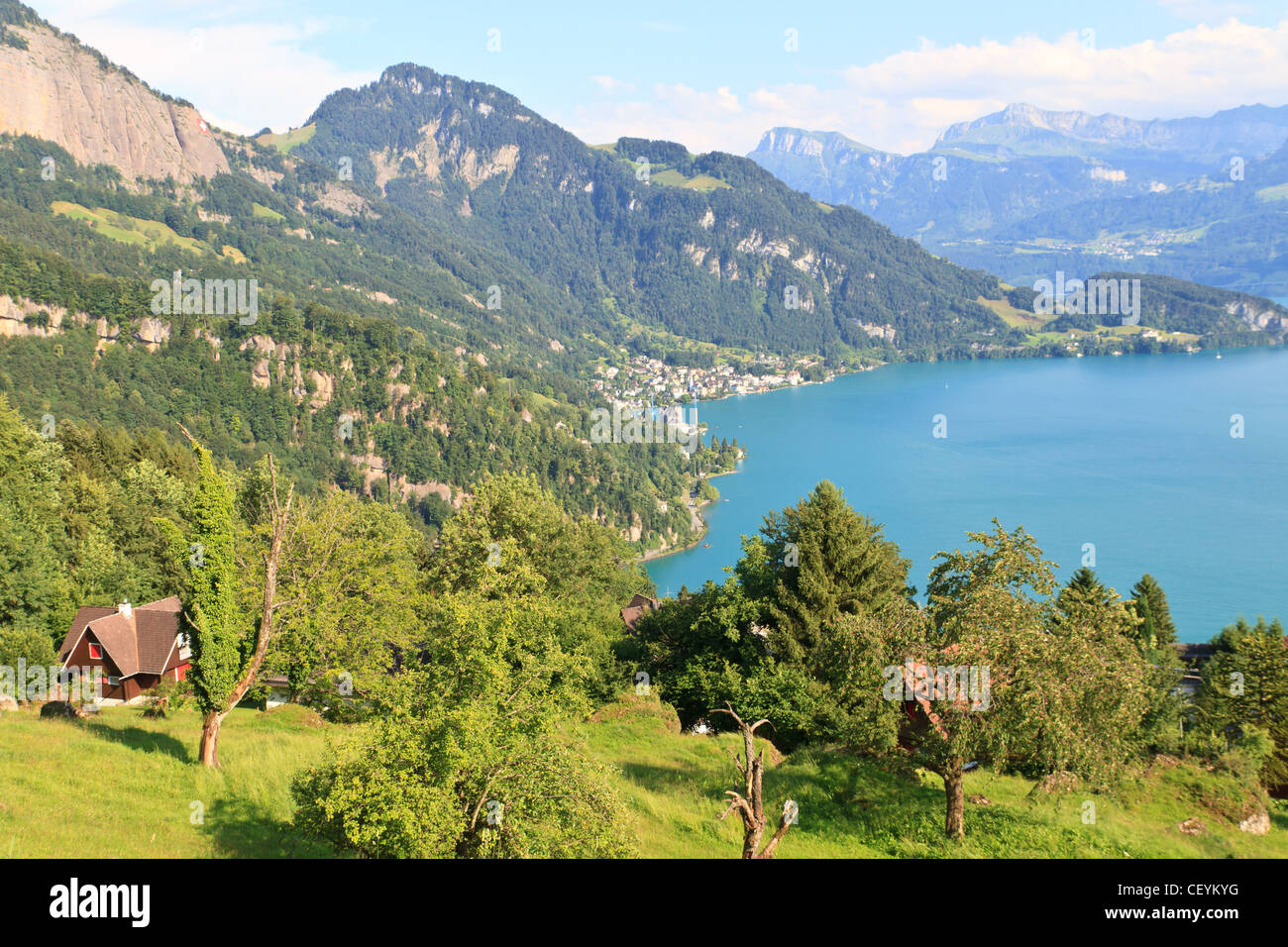 Paysage alpin suisse (Vierwaldstättersee) Banque D'Images