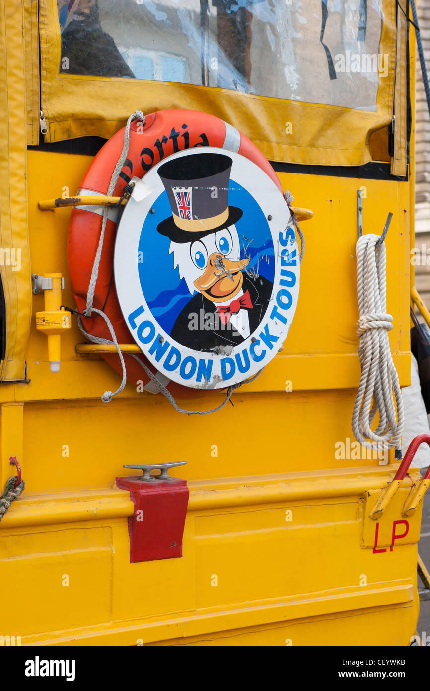 London Duck Tour véhicule amphibie Banque D'Images