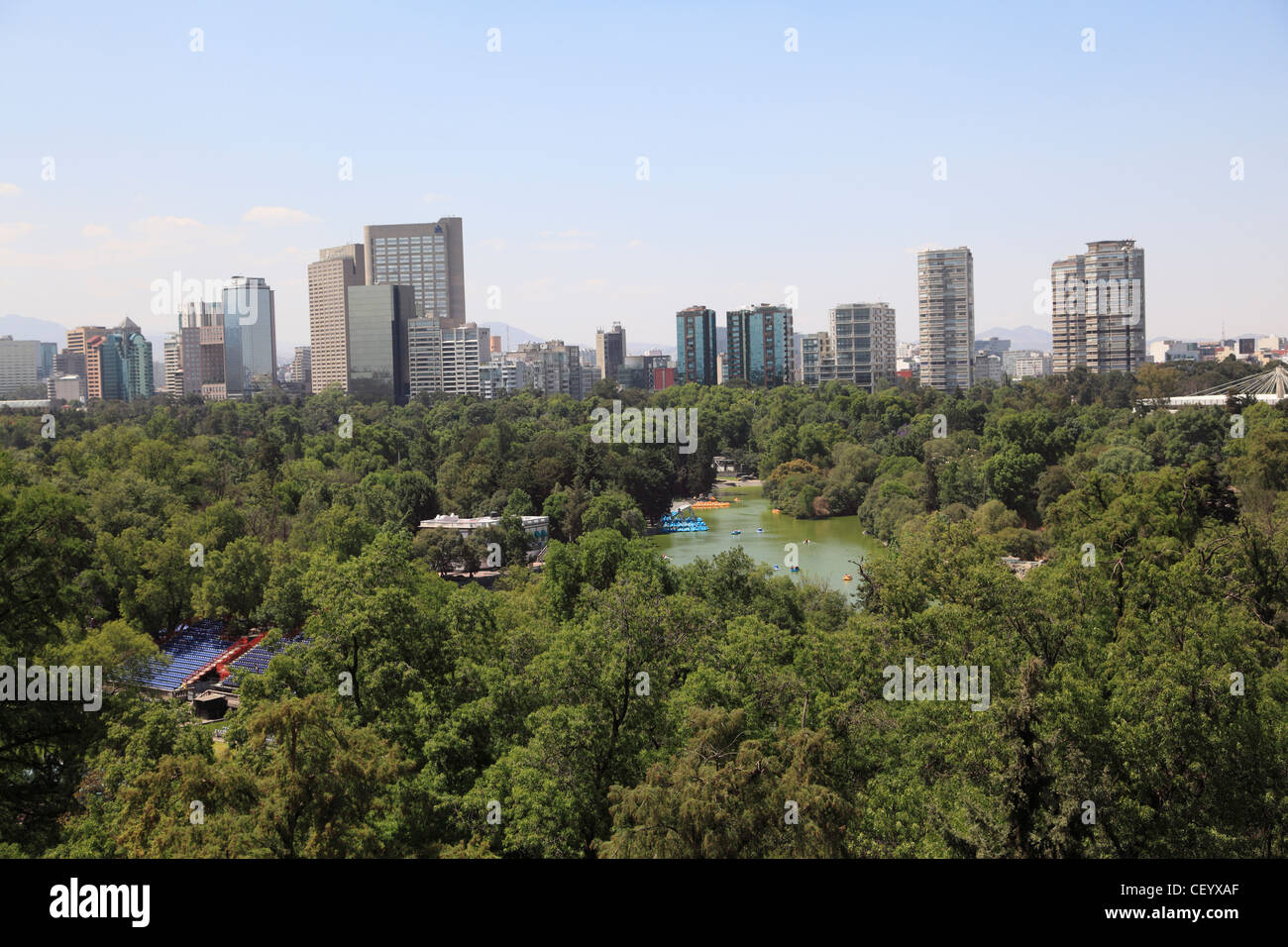 Polanco, Skyline, parc de Chapultepec, Chapultepec, Mexico City, Mexico Banque D'Images