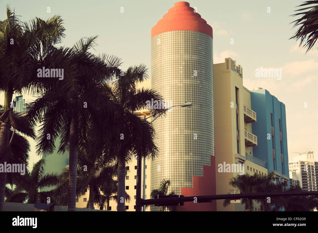 Architecture art déco colorés de Miami Beach Banque D'Images