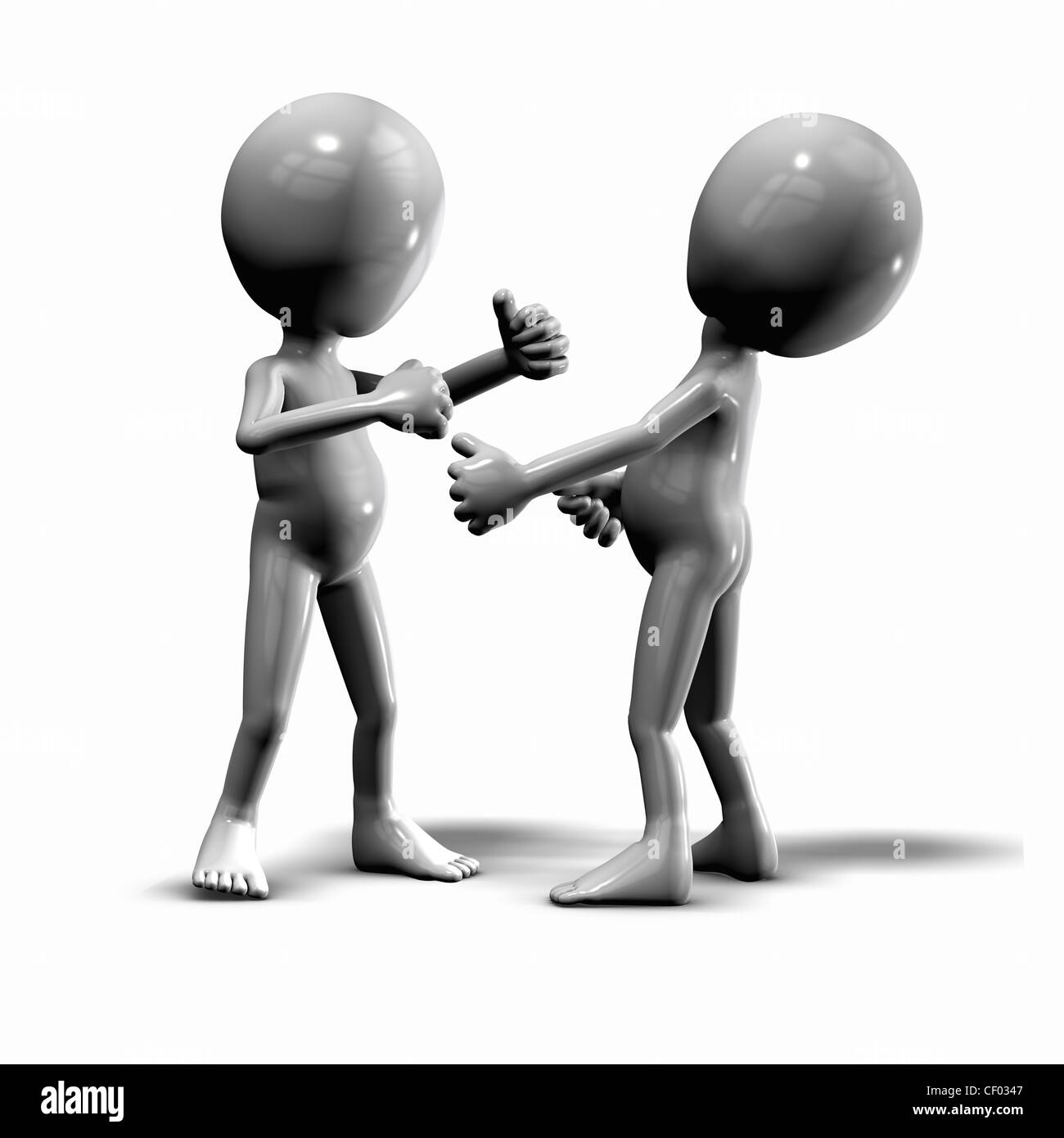 Deux gars 3d des combats. Conceptual Banque D'Images