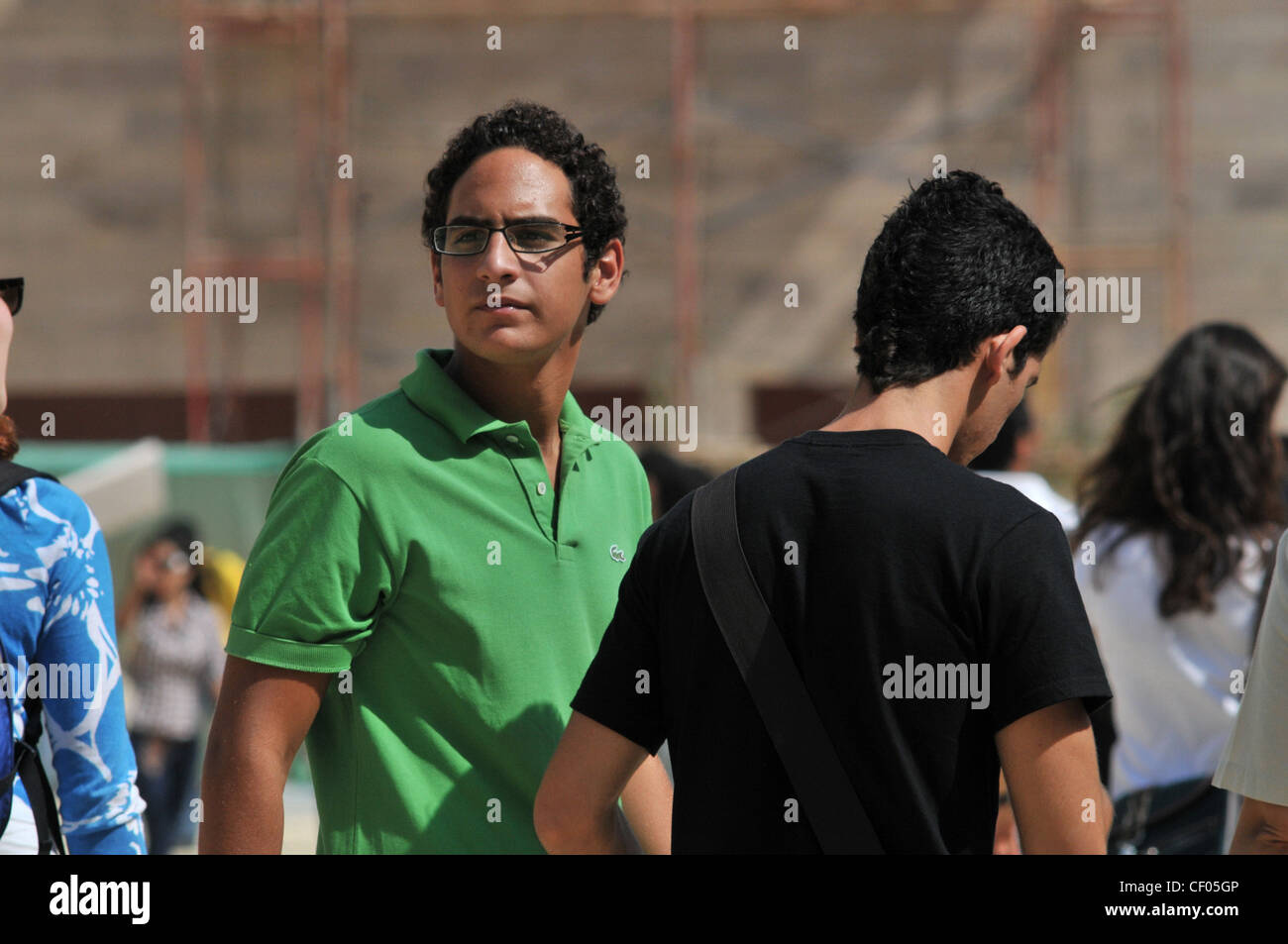 La vie étudiante sur le nouveau campus de l'Université américaine du Caire, à la périphérie de la ville, l'une des meilleures universités Egypts Banque D'Images