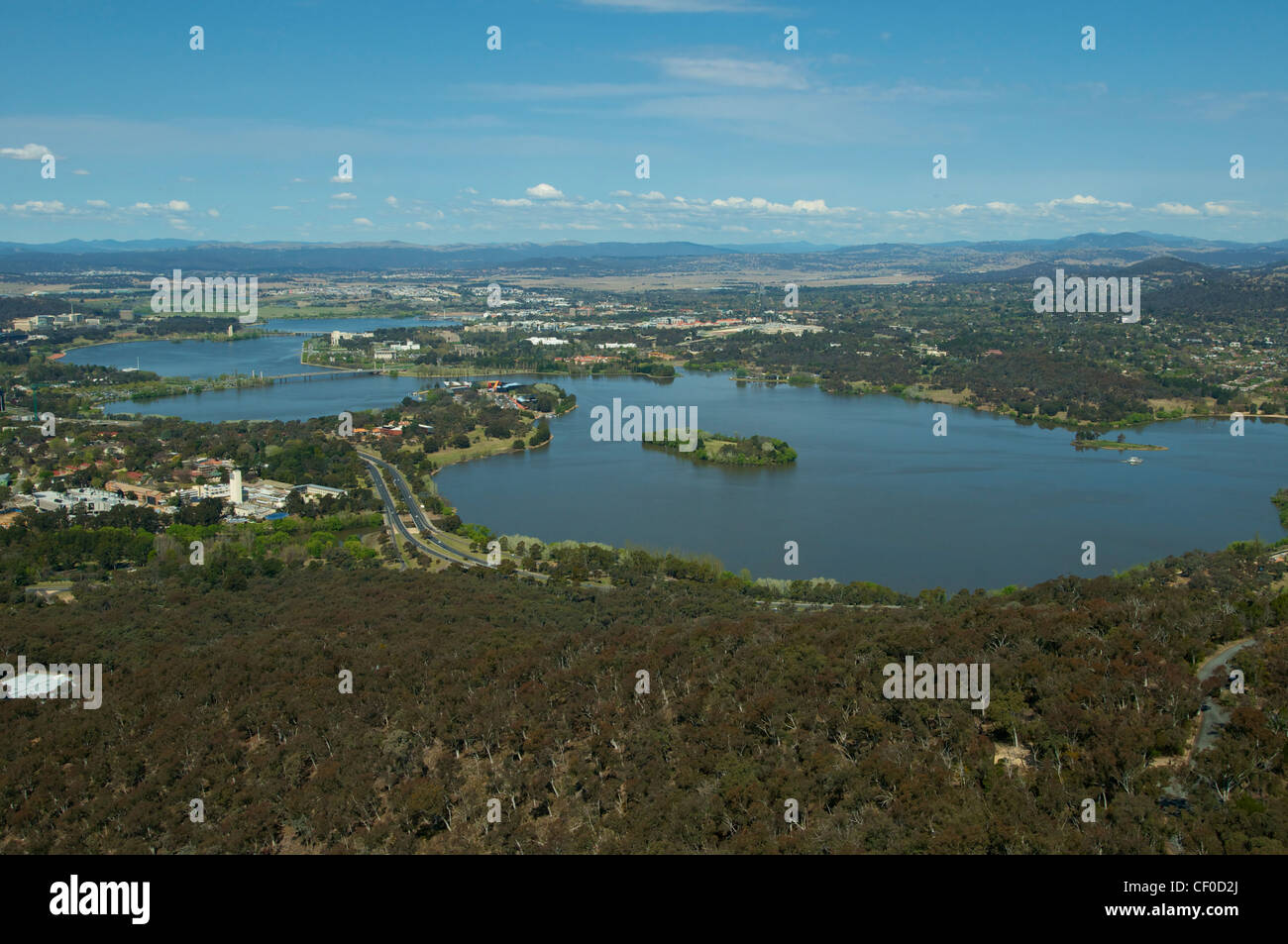 Vue panoramique de Canberra et New South Wales Australie lointain Banque D'Images