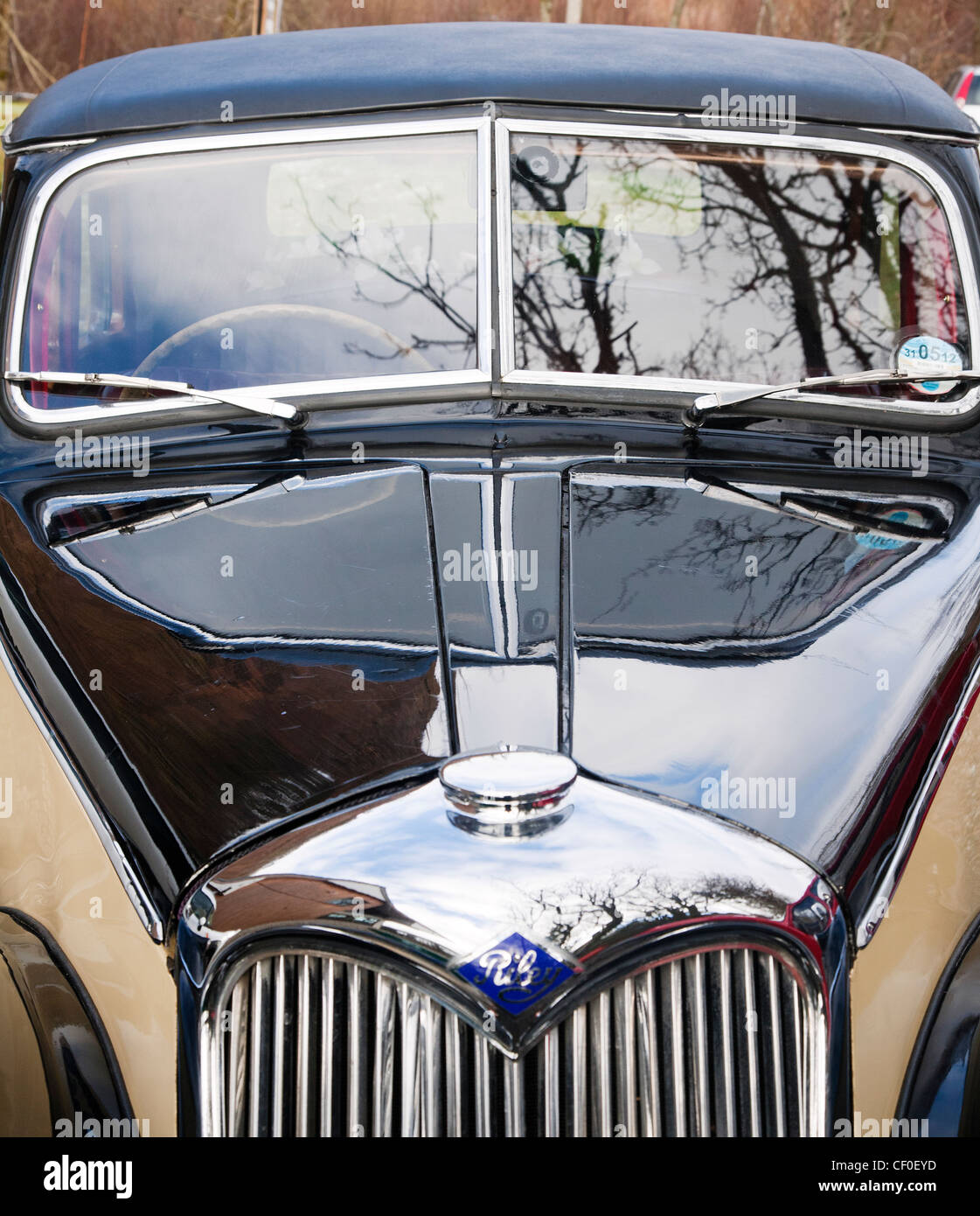 Années 1950 vintage Riley voiture décapotable avec pare-brise. Banque D'Images