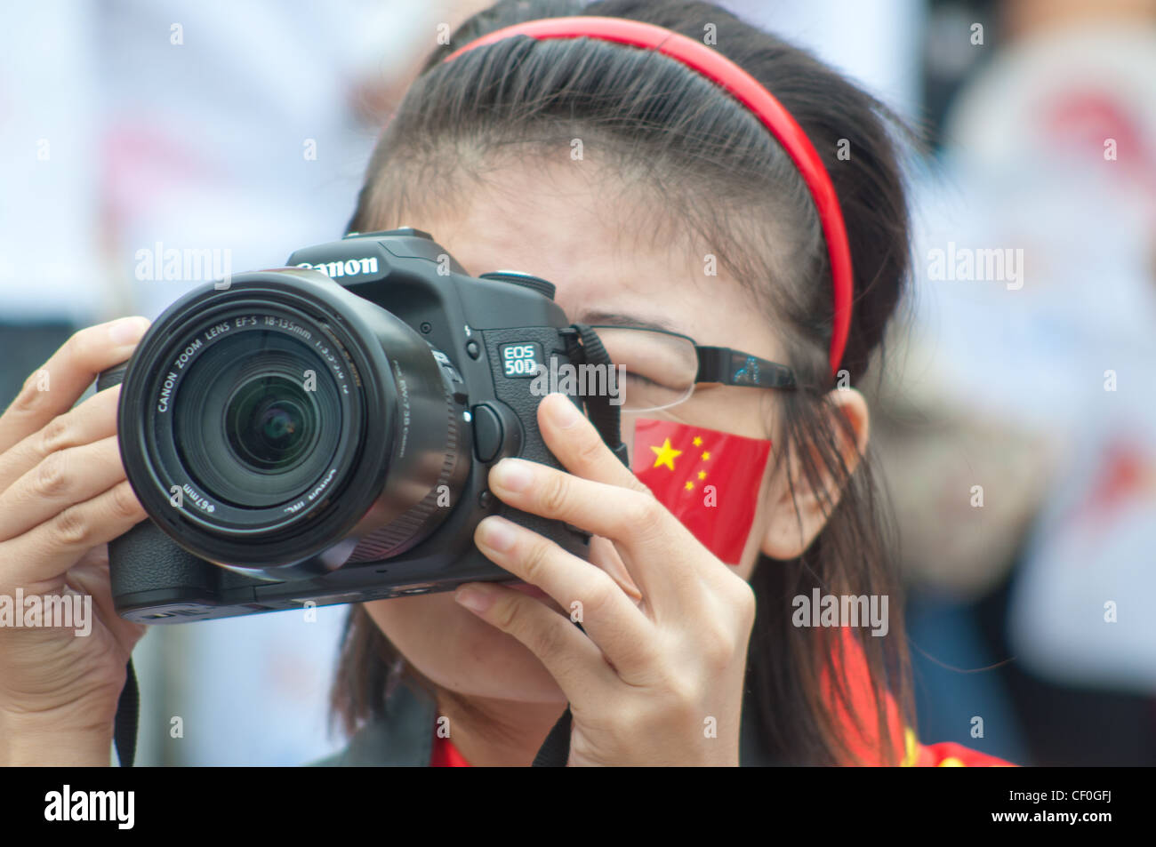 Jeux asiatiques 2010-watching Banque D'Images