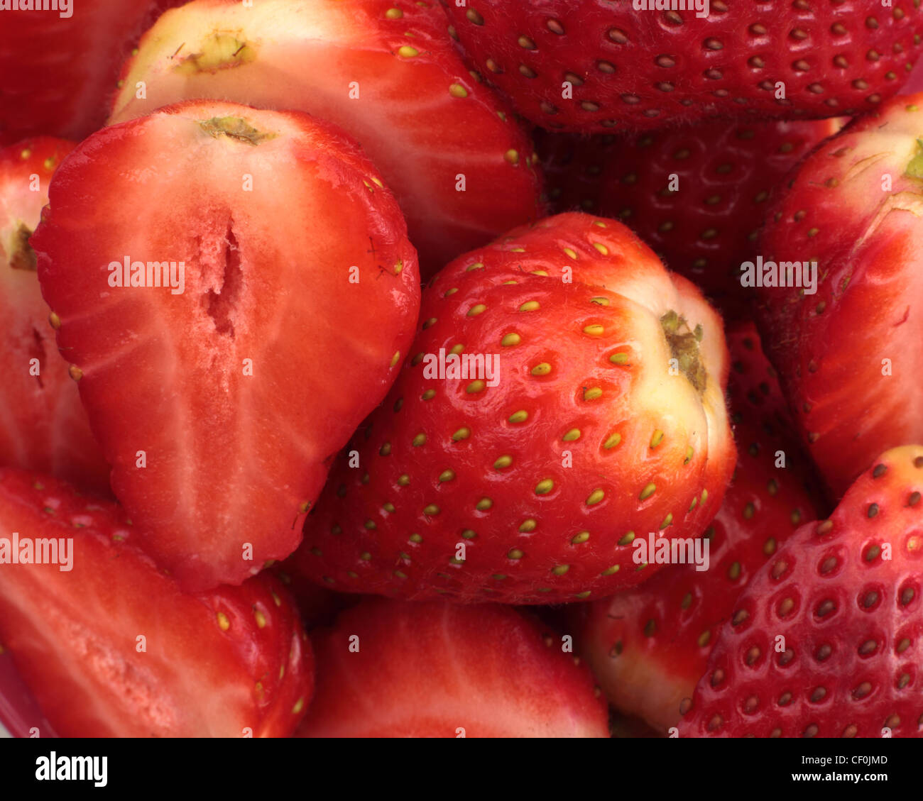 Les fraises tranchées Banque D'Images