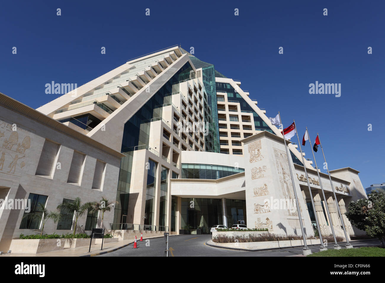 Le thème égyptien Raffles hotel à Dubaï, Émirats Arabes Unis Banque D'Images