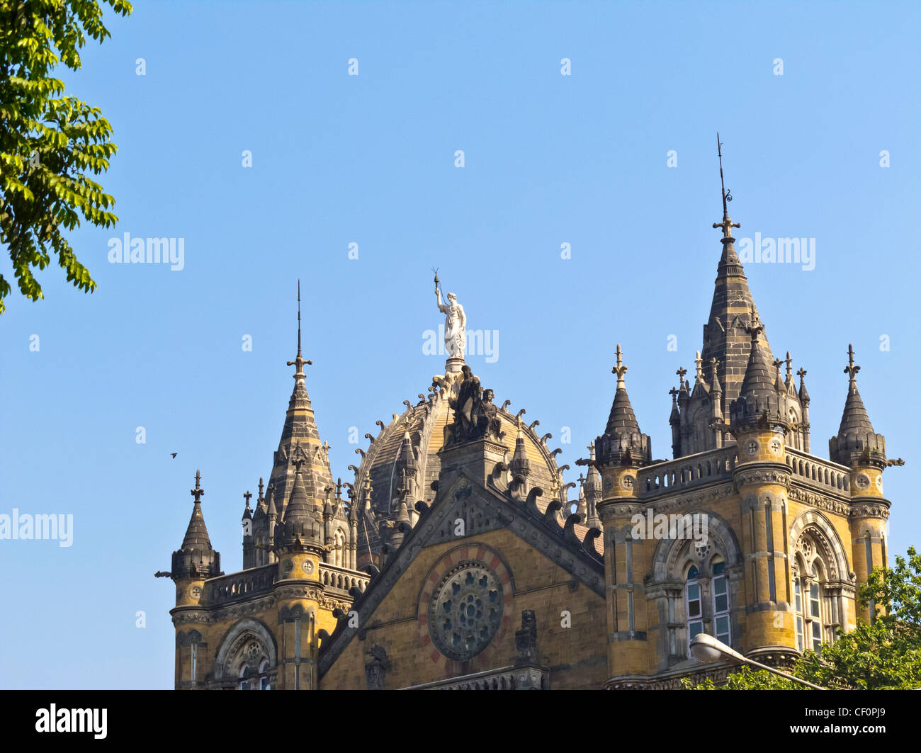 Victoria Terminus, bâtiment externe Station Chatrapati Shivaji, Mumbai, Maharashtra, Inde Banque D'Images