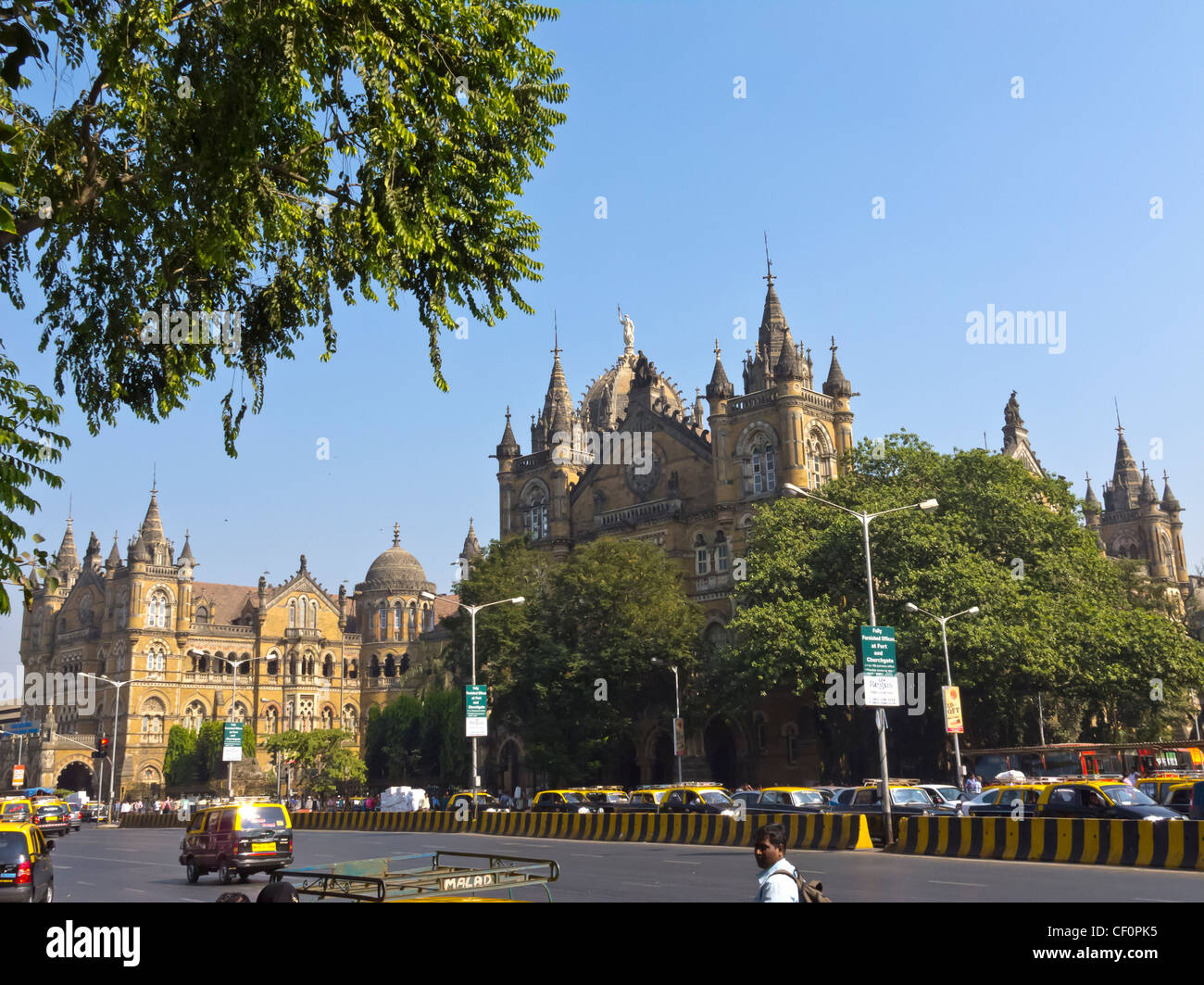 Détail de construction de Victoria Terminus, Mumbai, Maharashtra, Inde Banque D'Images