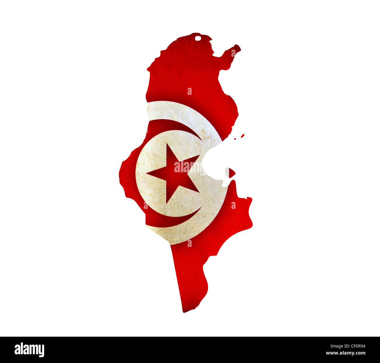 Carte de la Tunisie isolated Banque D'Images