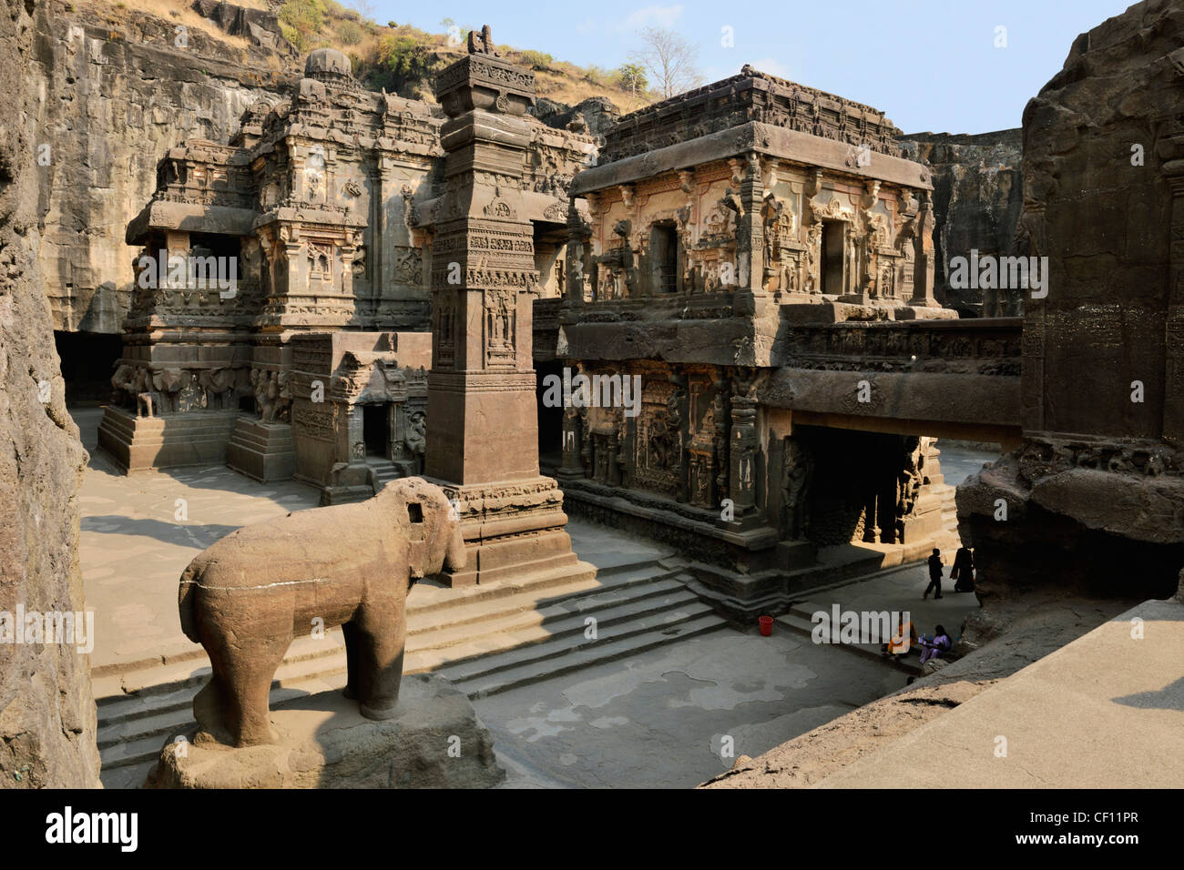 Les grottes d'Ellora Temple Kailash Cave 16 Banque D'Images