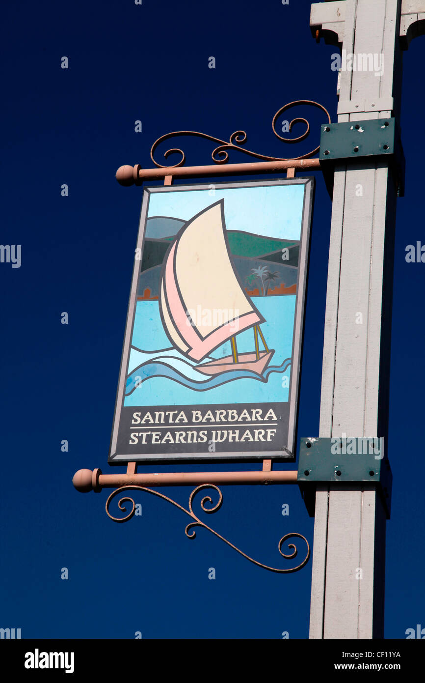 Front de mer de SANTA BARBARA EN CALIFORNIE,SIGNE Banque D'Images