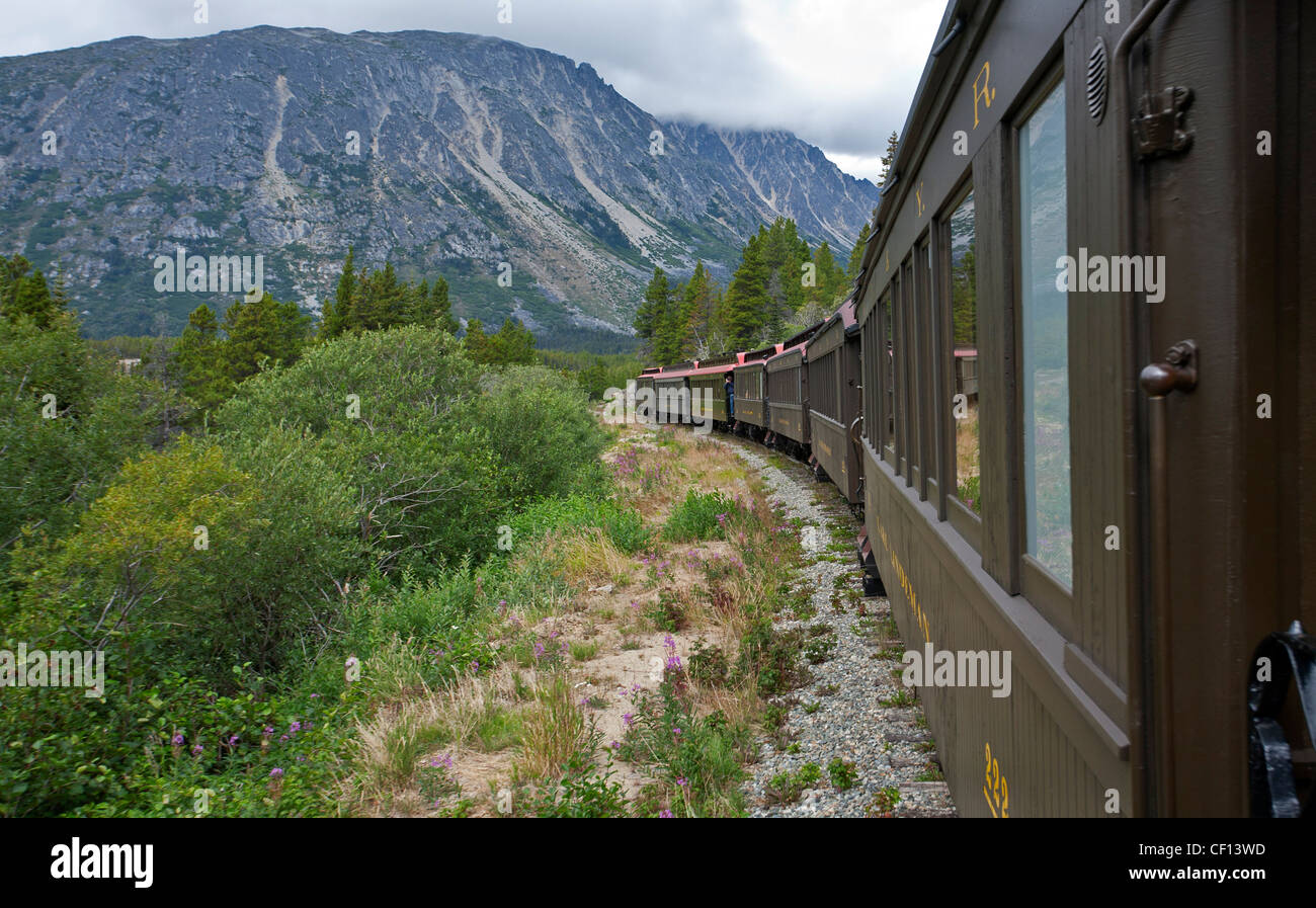 White Pass and Yukon Railroad. Près de Fraser. La Colombie-Britannique. Canada Banque D'Images